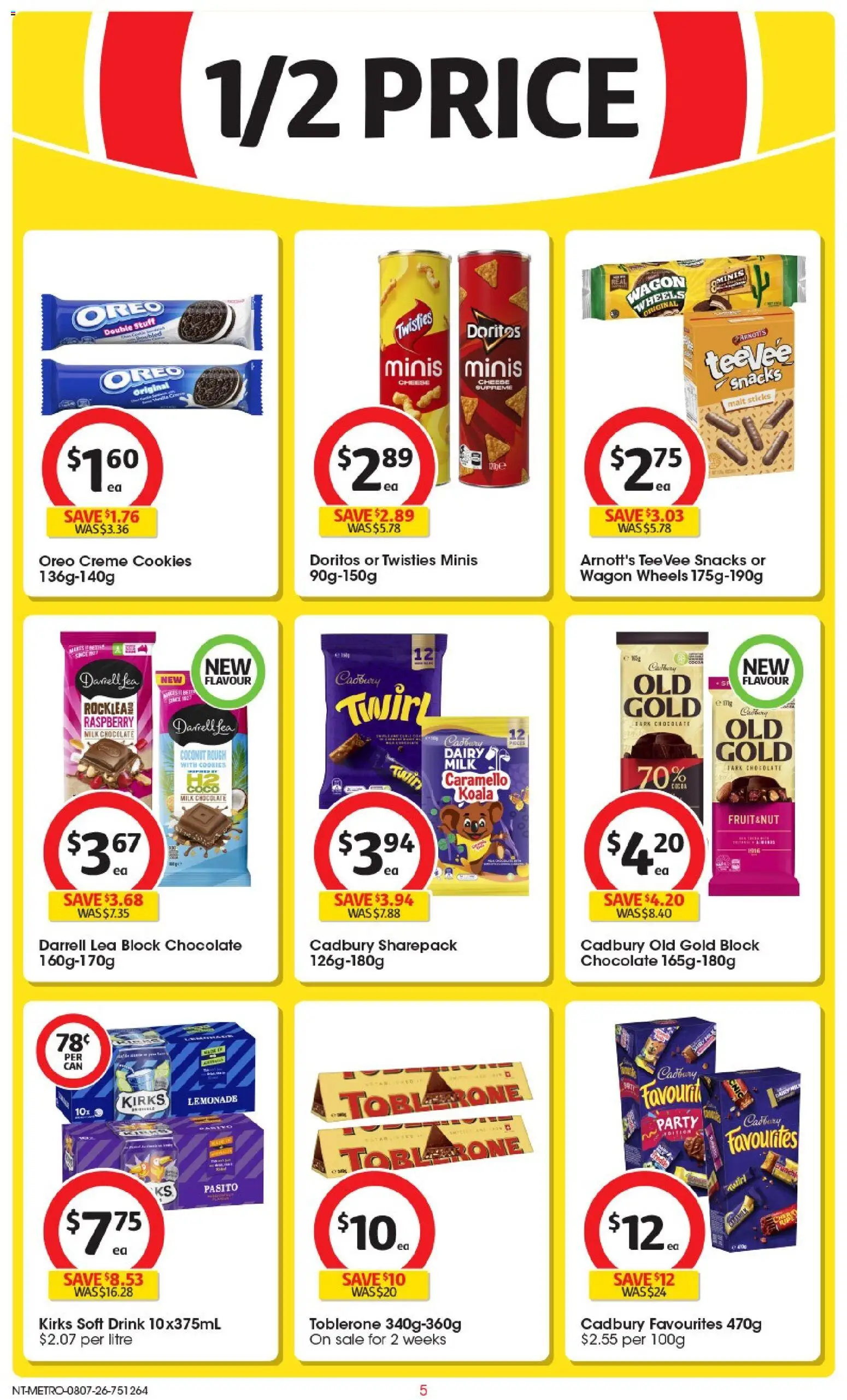 Coles catalogue - valid from 08/07/2026 | Page: 5 | Products: Milk, Cheese, Chocolate, Raspberry