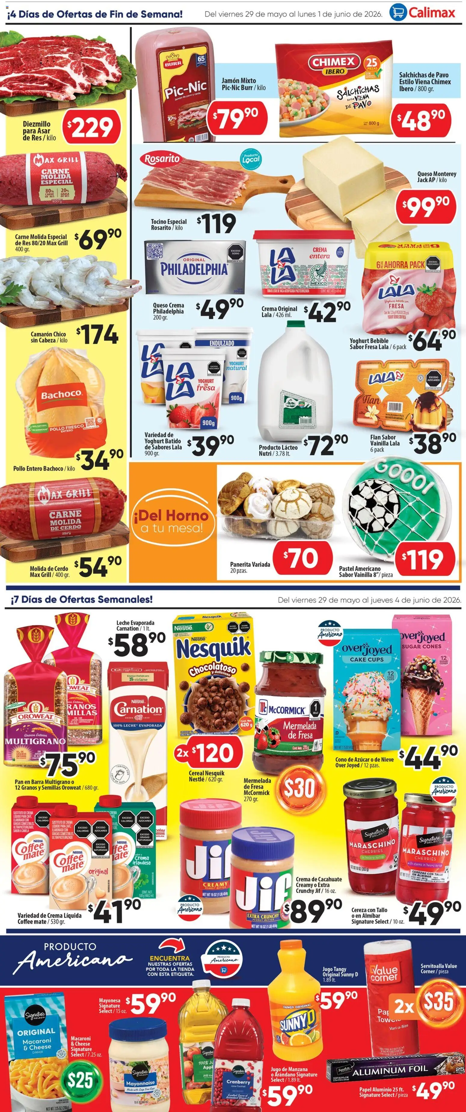 Nuevas ofertas de Calimax válidas en toda la República Mexicana desde el 29.05.2026. ¡Encuentra las mejores ofertas en Calimax folleto Ensenada! | Página: 2 | Productos: Café, Semillas, Cerdo, Res