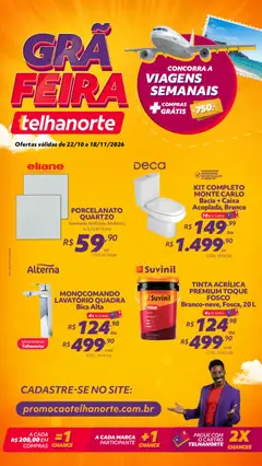 Telhanorte - Ofertas atuais - Pré-Visualização do folheto da loja Telhanorte, válido de 22/10/2026