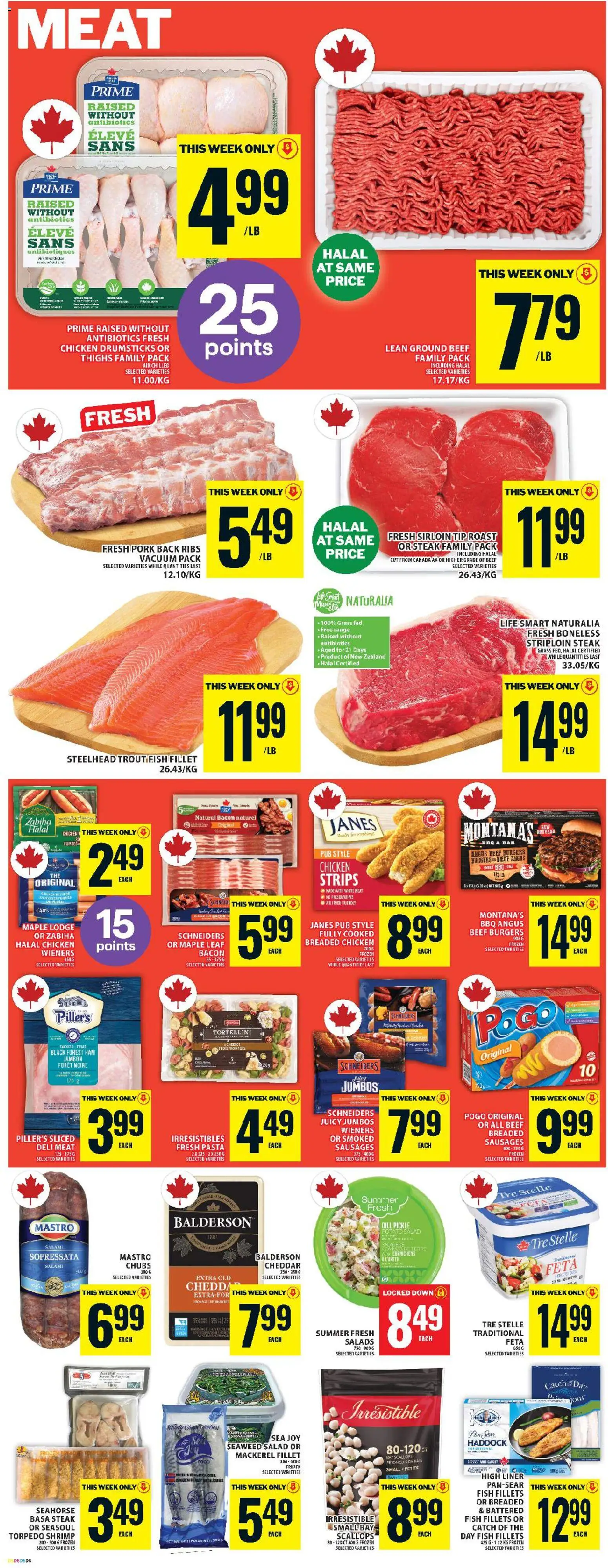 Food Basics flyer valid from 16.04.2026 | Page: 7 | Products: Beef, Pasta, Fryer, Salami