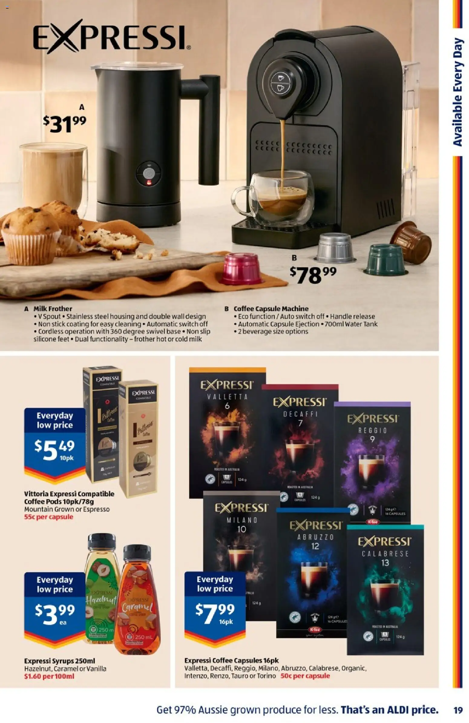 Aldi catalogue - valid from 15/07/2026 | Page: 19 | Products: Milk, Coffee, Slip, Water