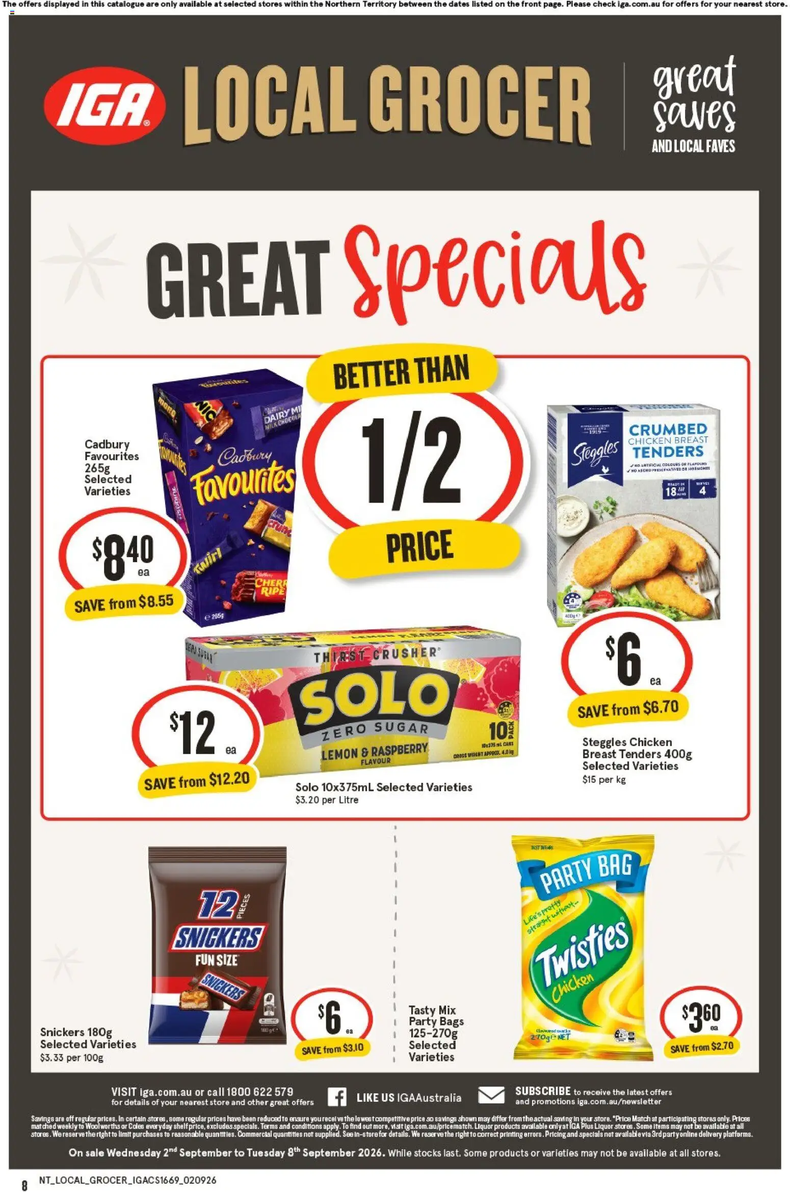 IGA catalogue - valid from 02/09/2026 | Page: 2 | Products: Milk, Chicken, Sugar, Lemon