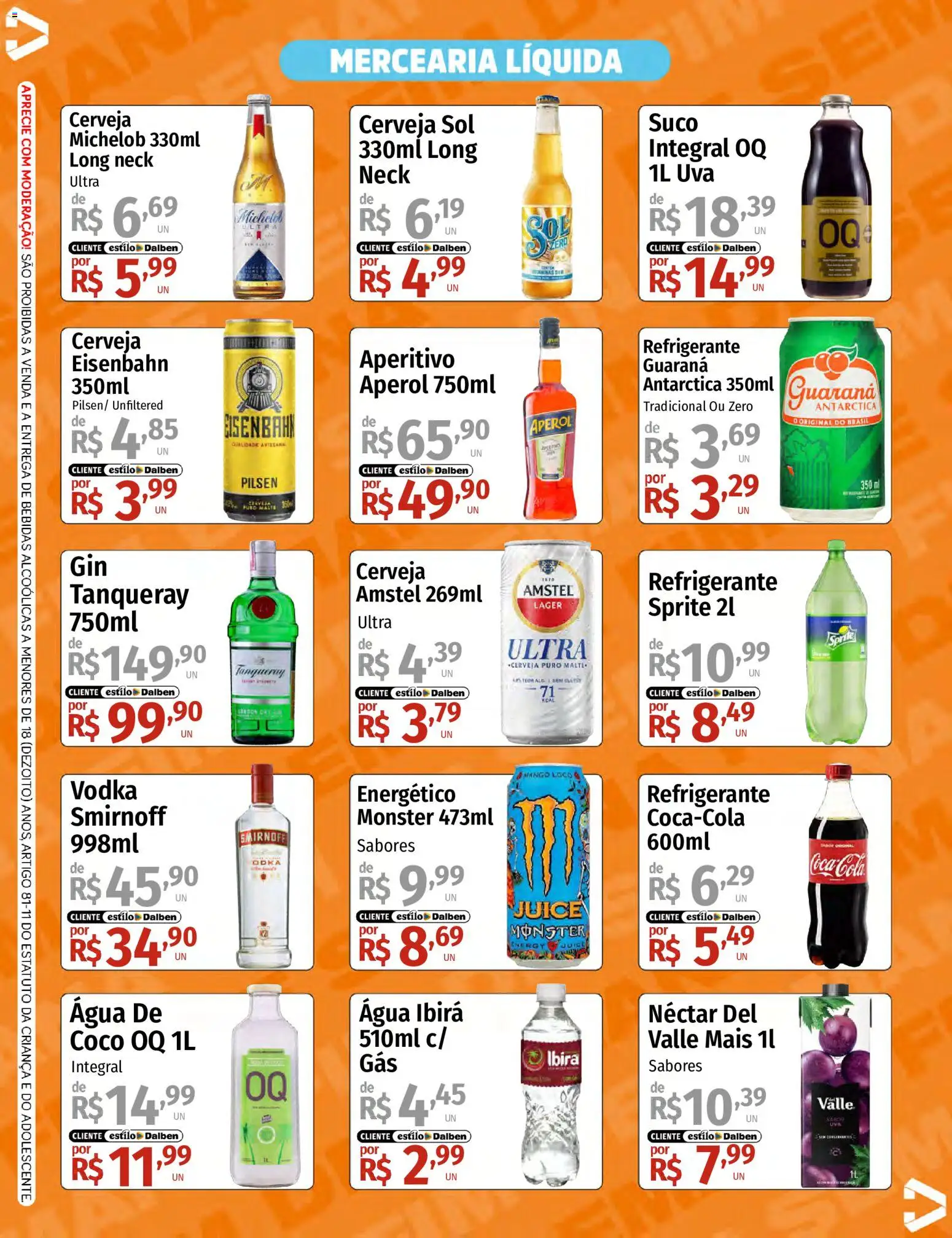 Supermercado Dalben Folheto - válido de 24/07/2026 | Página: 3 | Produtos: Energético, Eisenbahn, Cerveja, Monster
