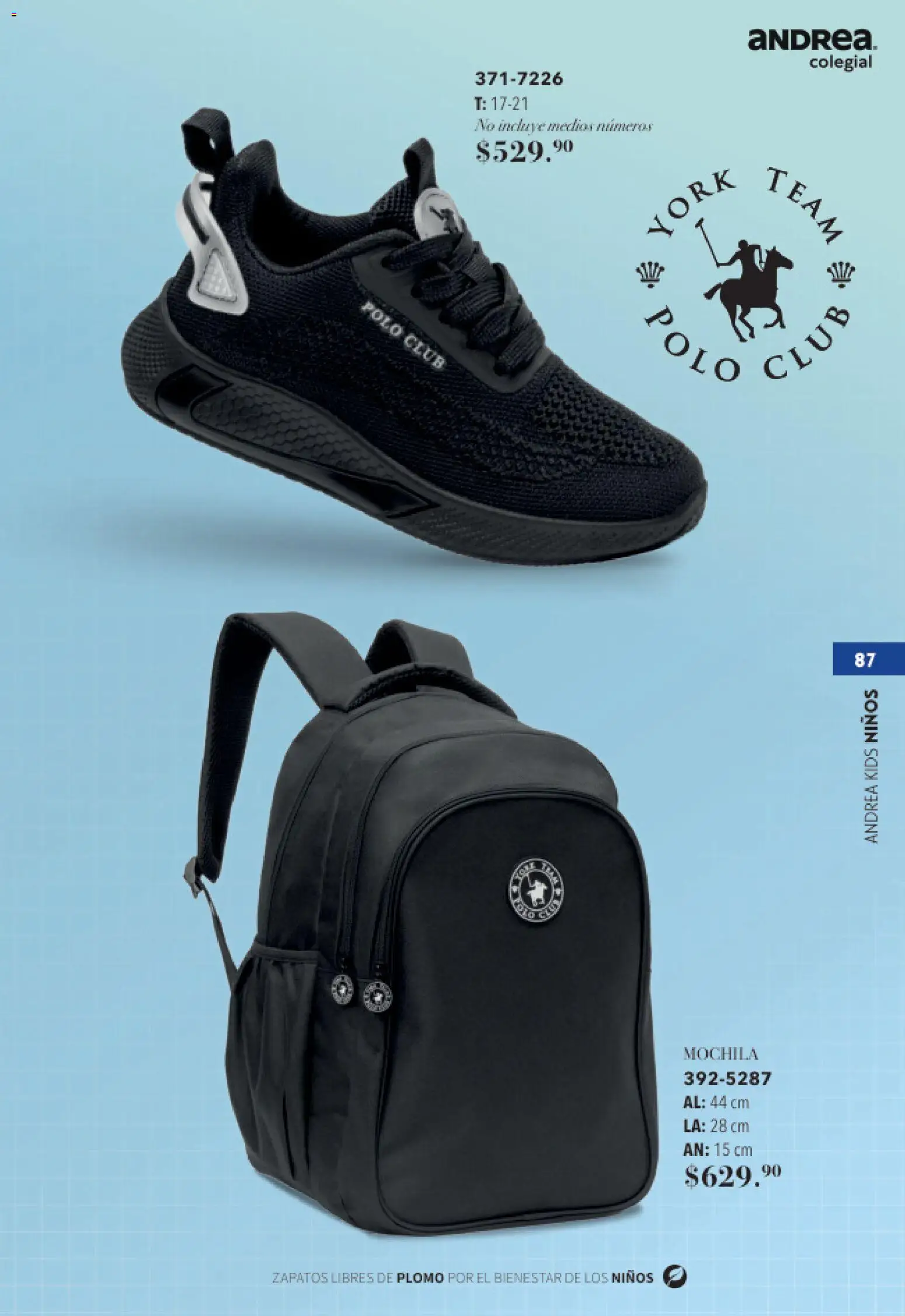 Nuevas ofertas de Andrea válidas en toda la República Mexicana desde el 23/05/2026. ¡Encuentra las mejores ofertas en Andrea catálogo Colegial! | Página: 87 | Productos: Zapatos, Mochila