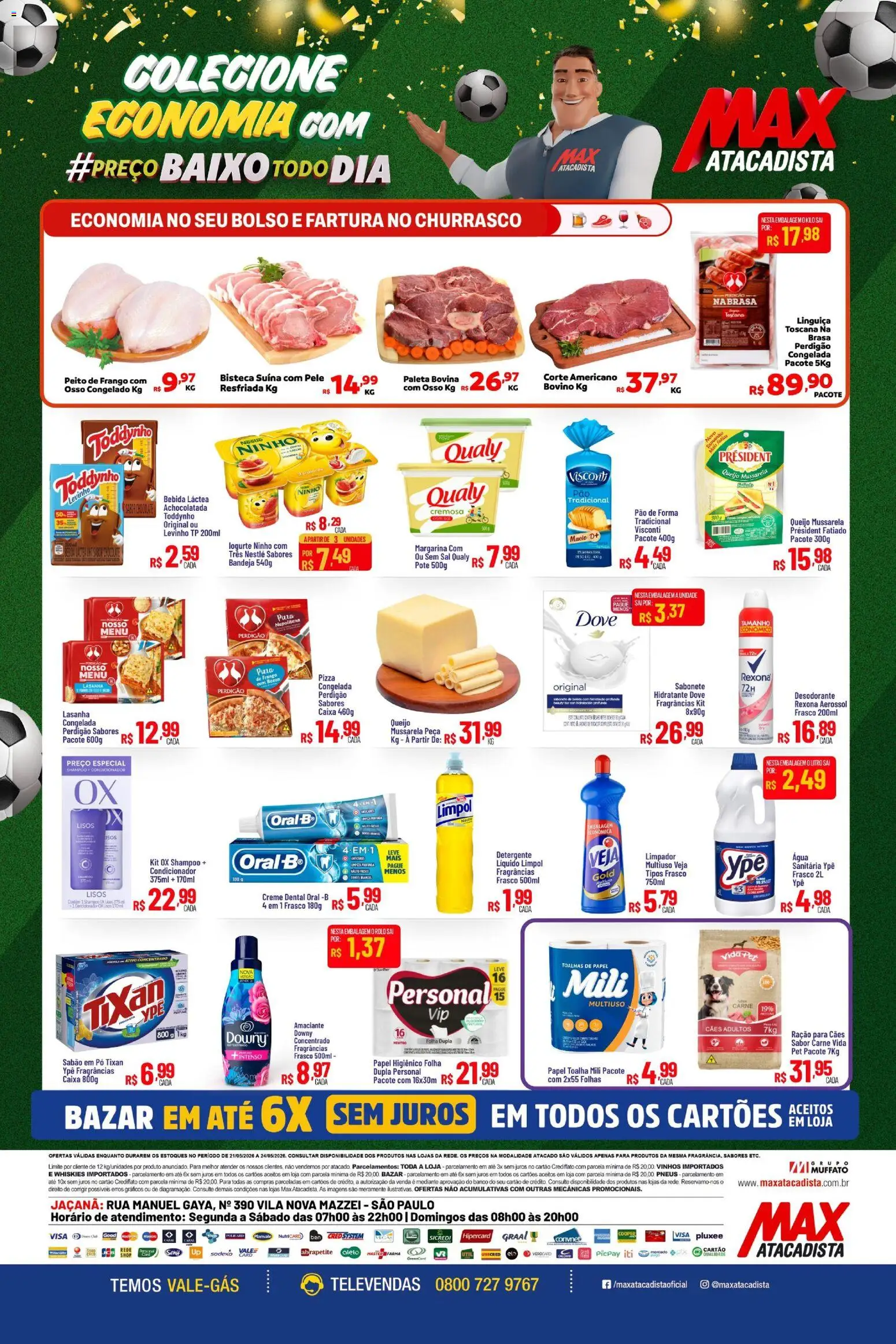 Max Atacadista Folheto - válido de 21.05.2026 | Página: 2 | Produtos: Shampoo, Pão, Rexona, Peito de frango
