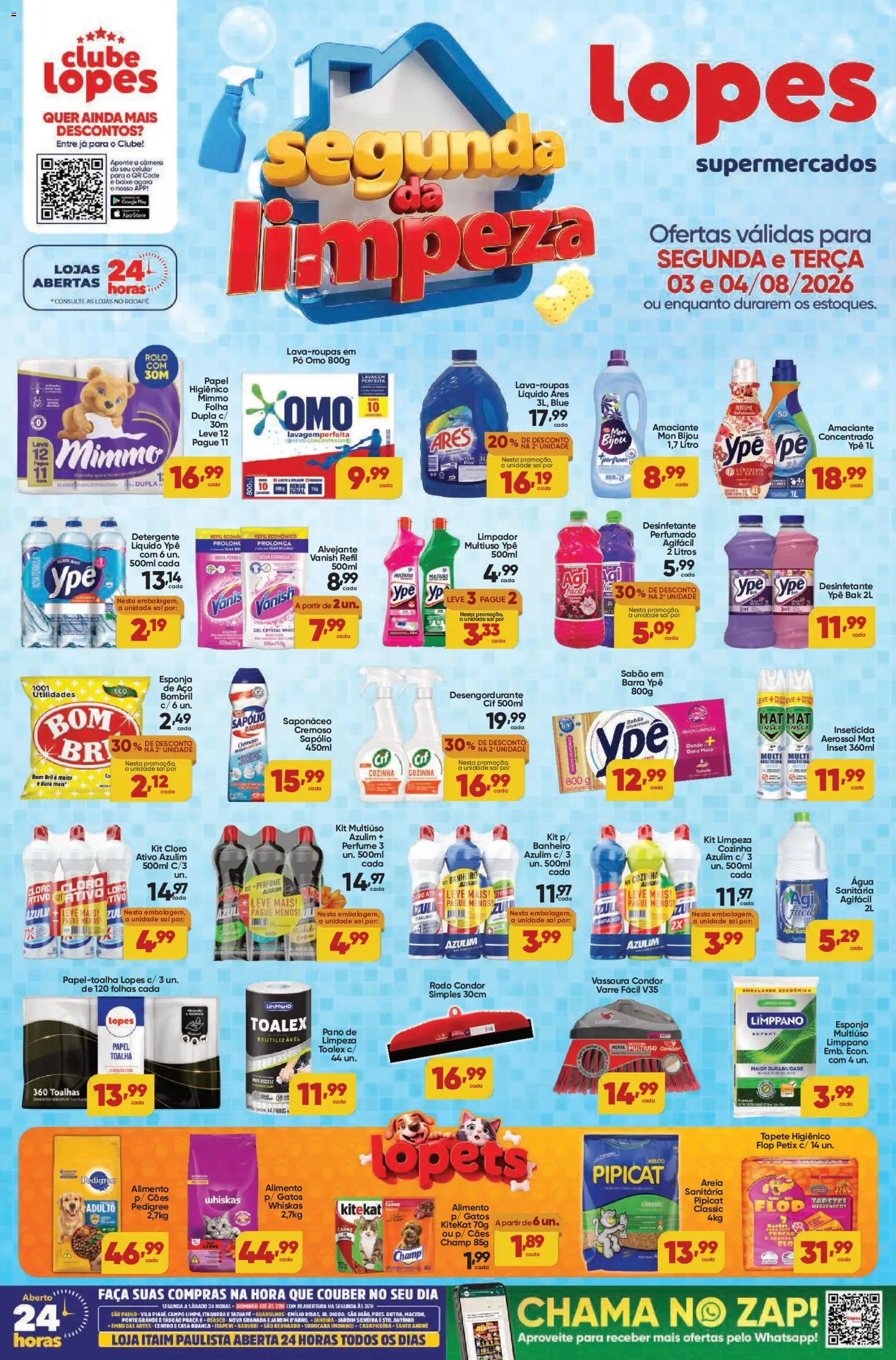 Lopes Supermercados Folheto - válido de 03/08/2026 | Página: 1 | Produtos: Celular, Pó, Tapete higiênico, Rodapé