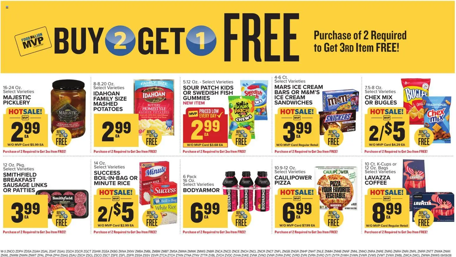 Food Lion Weekly Ad - valid from 09/09/2026 | Page: 17 | Products: Rice, Cream, Potatoes, Snickers