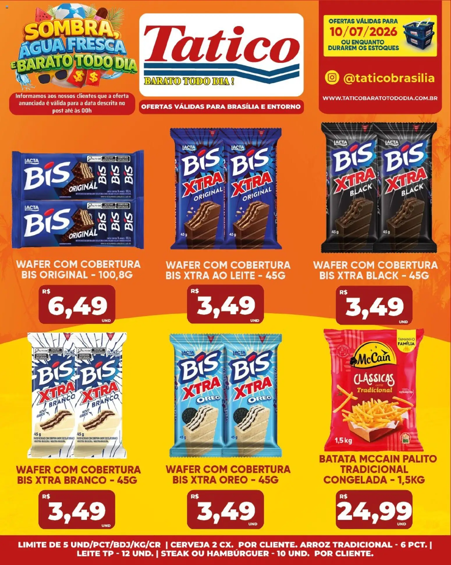 Tatico Folheto - válido de 11/07/2026 | Página: 26 | Produtos: Leite, Cerveja, Hambúrguer, Açúcar