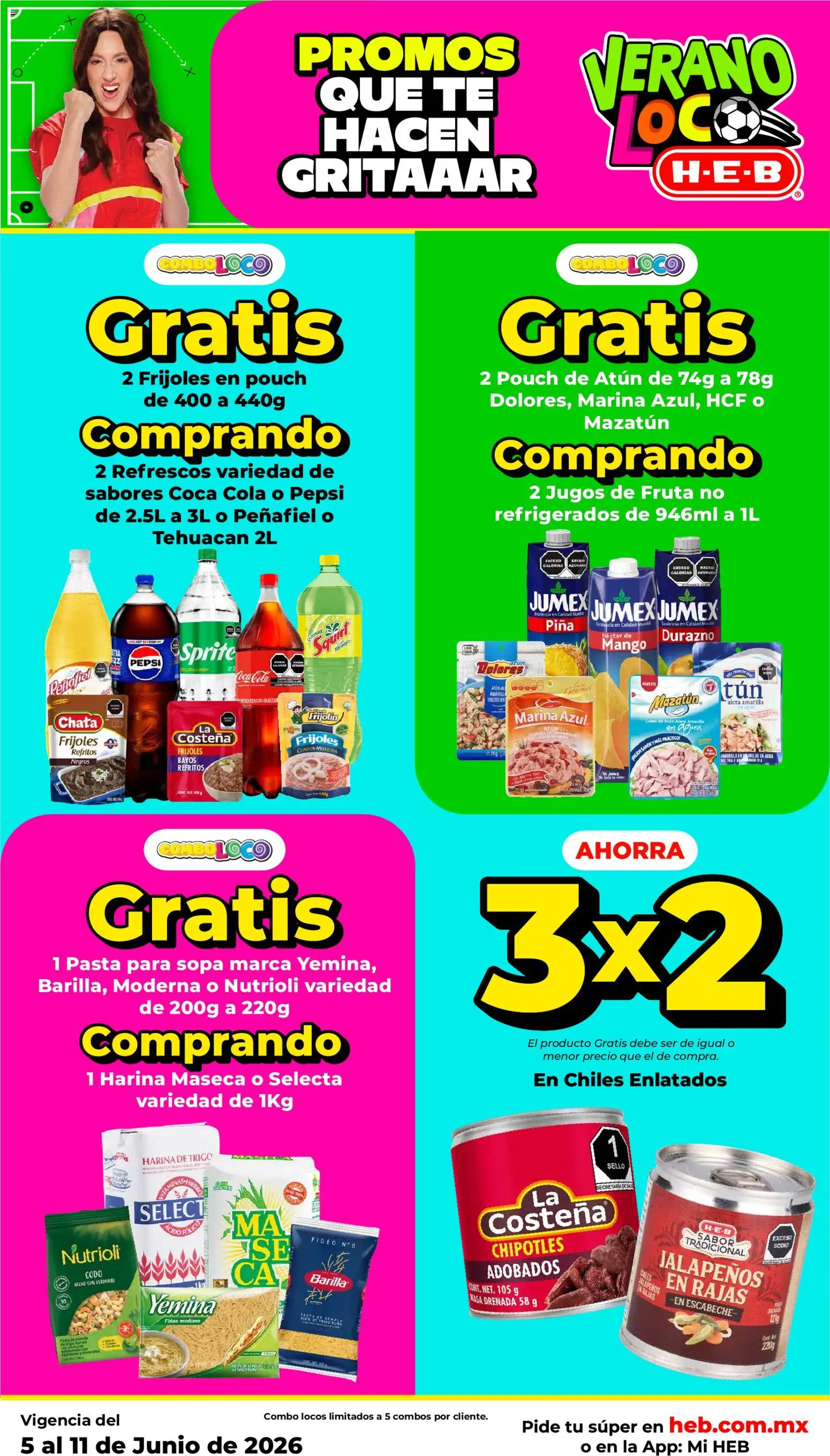 Nuevas ofertas de H-E-B válidas en toda la República Mexicana desde el 05.06.2026. ¡Encuentra las mejores ofertas en H-E-B folleto! | Página: 5 | Productos: Durazno, Sopa, Agua, Té