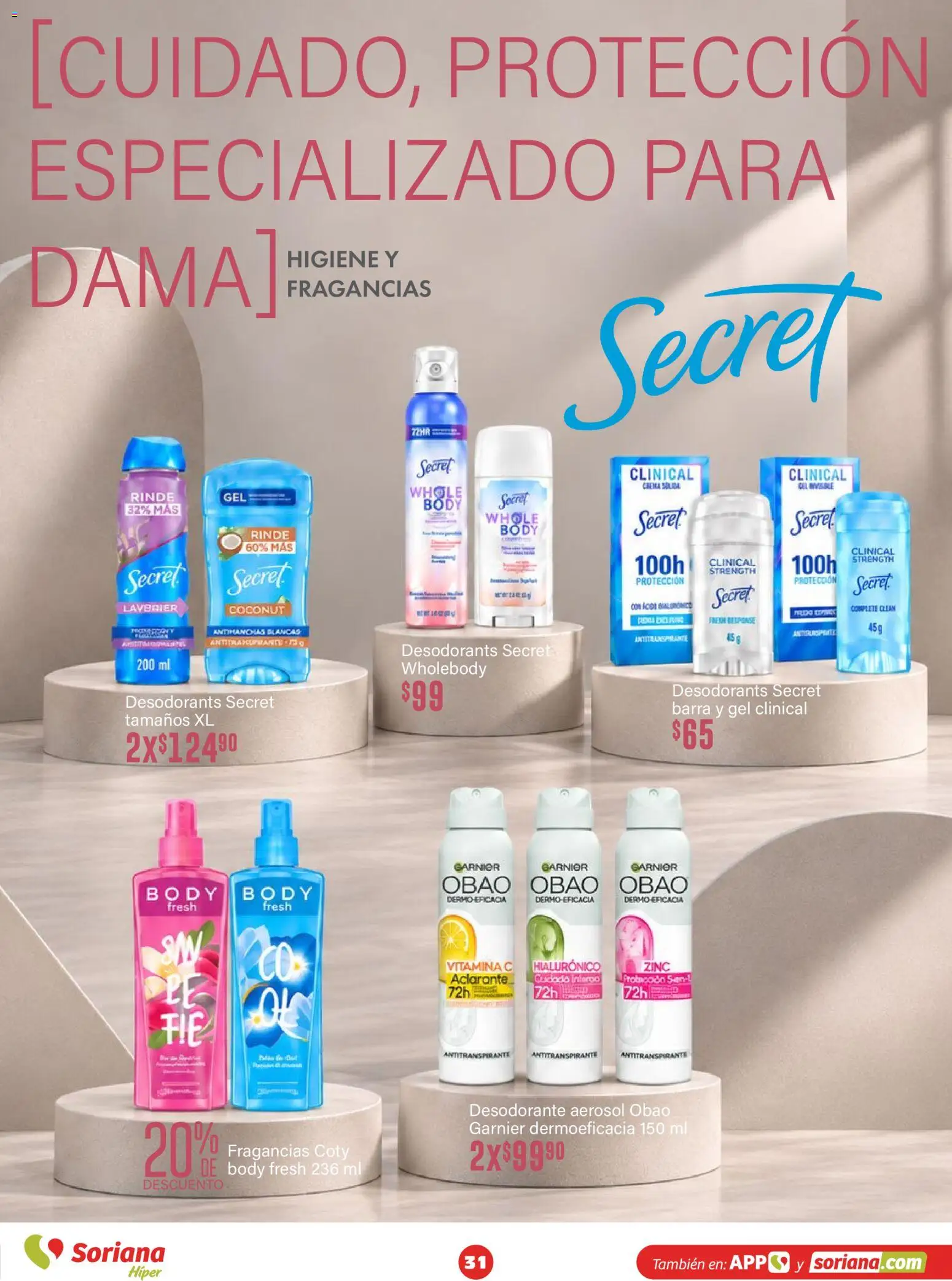 Nuevas ofertas de Soriana válidas en toda la República Mexicana desde el 15/10/2026. ¡Encuentra las mejores ofertas en Soriana folleto Modo #Glowing! | Página: 31