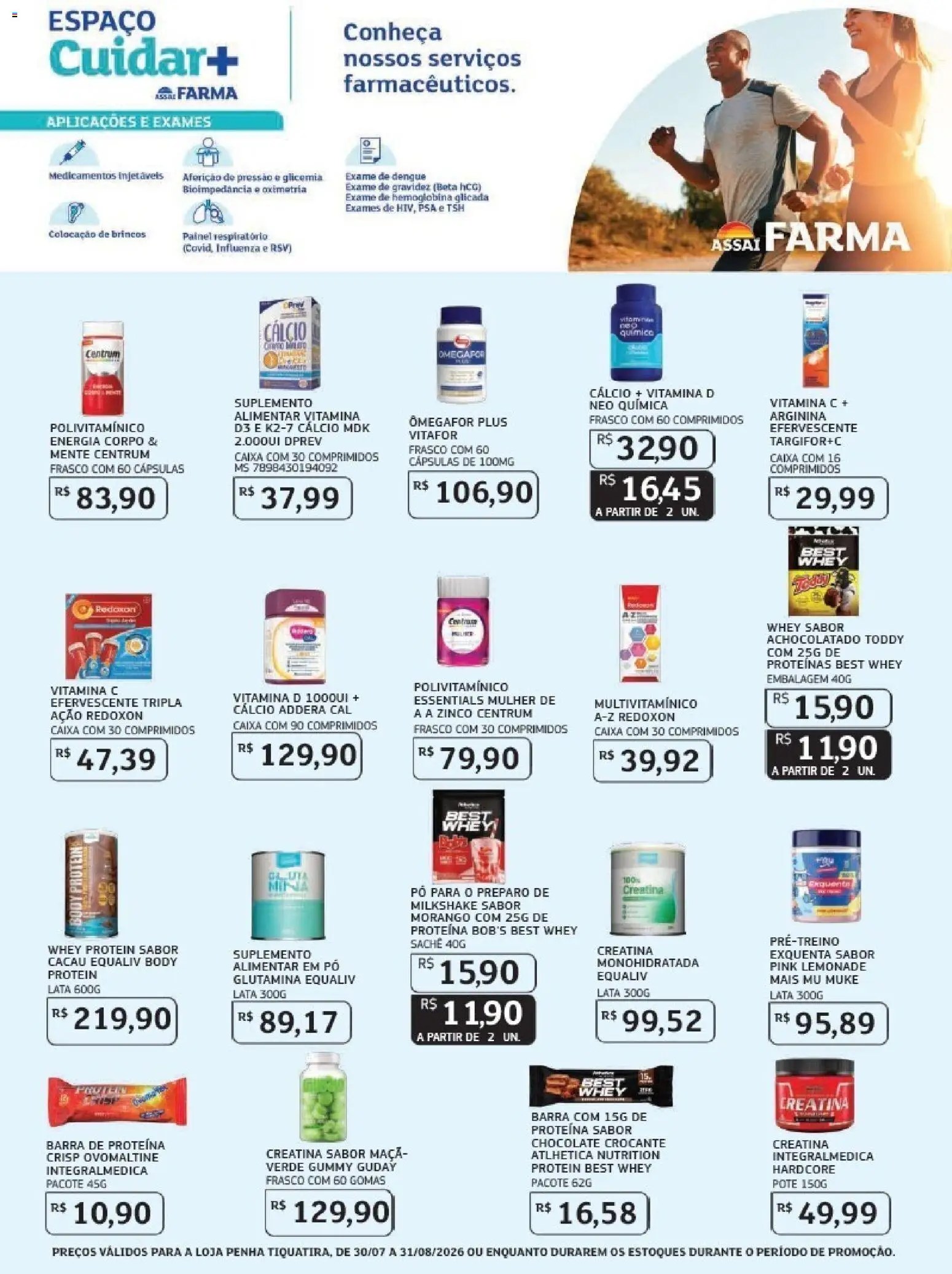Assaí Atacadista Folheto - válido de 31/07/2026 | Página: 5 | Produtos: Creatina, Polivitamínico, Achocolatado, Barra de proteína