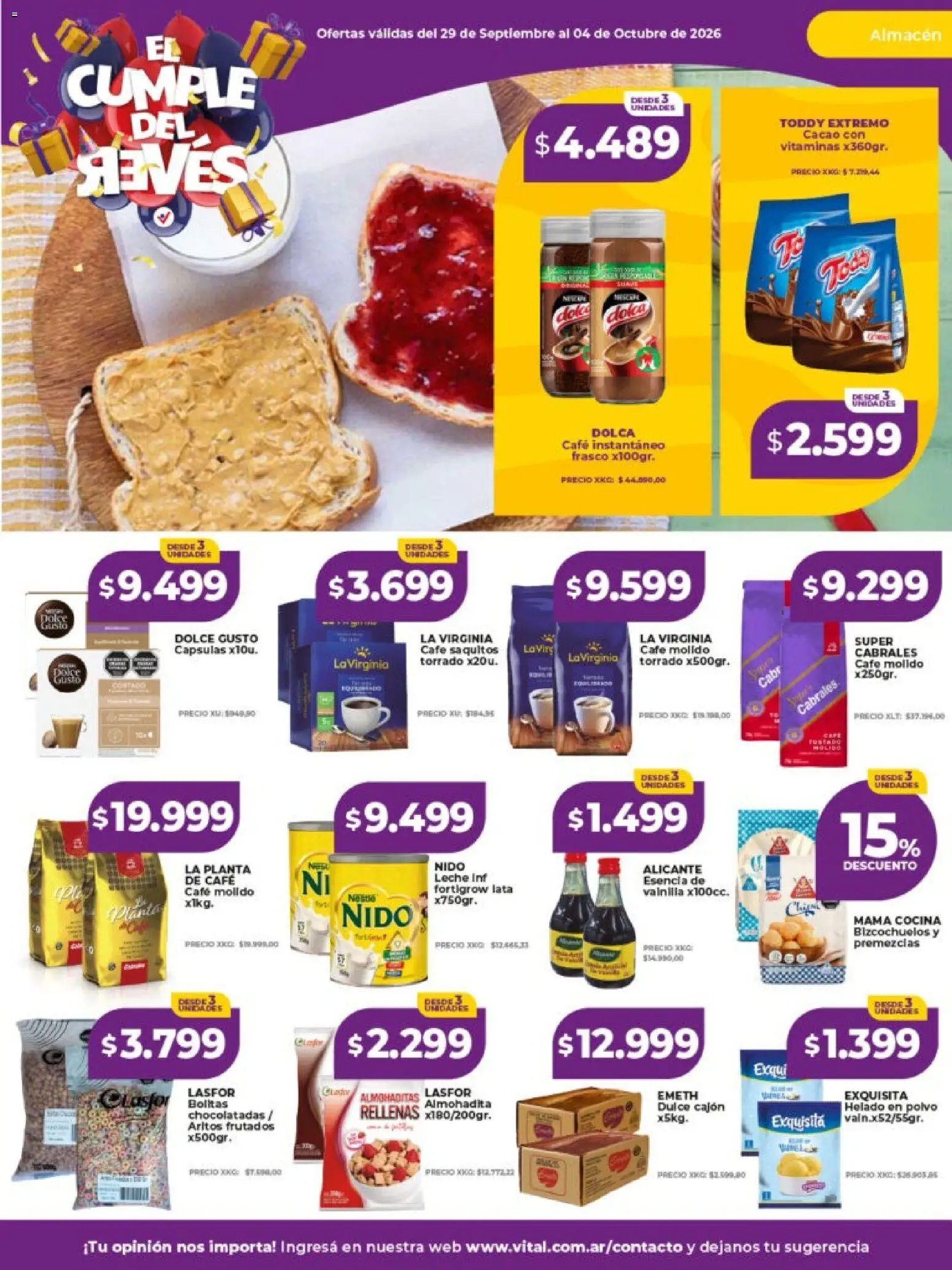 Vital - Ofertas │ válido desde el 29/09/2026 | Página: 21 | Productos: Vainilla, Cocina, Cacao, Café molido