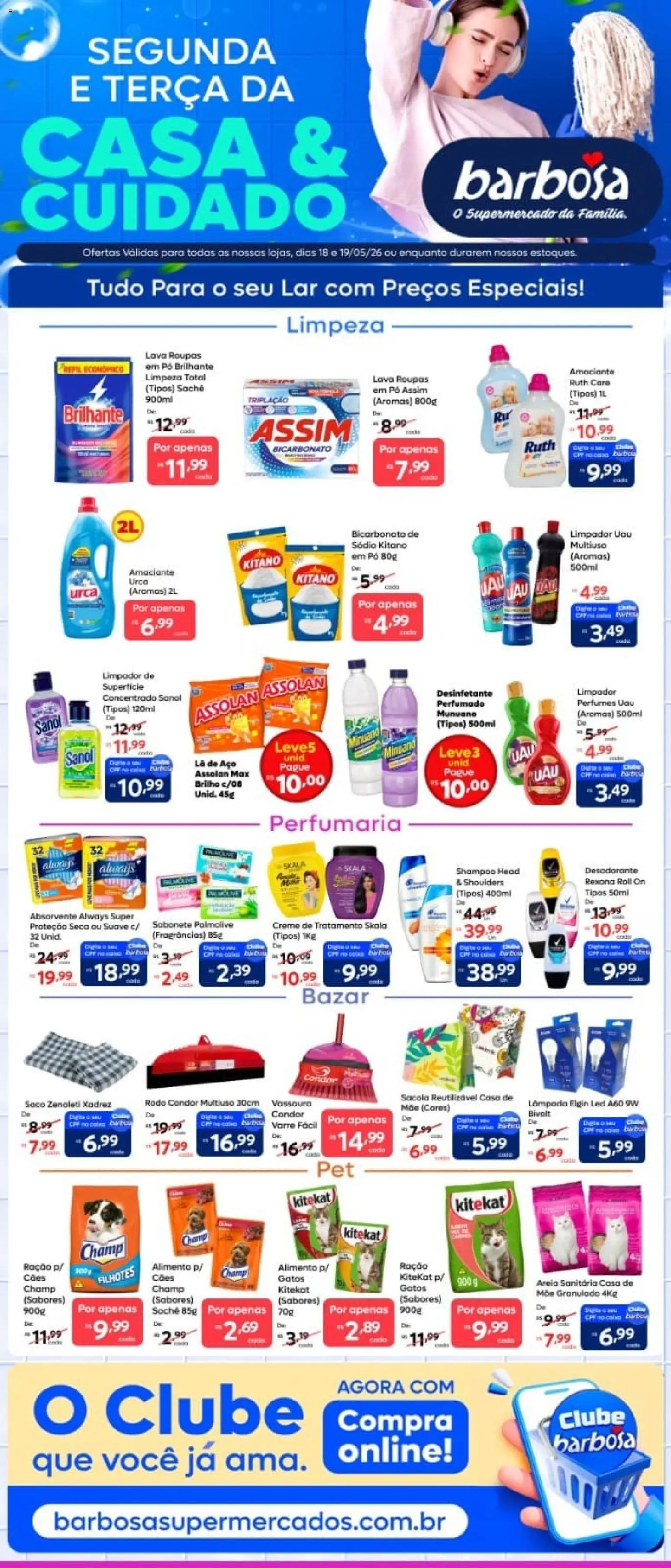 Barbosa Supermercados Folheto - válido de 18.05.2026 | Página: 1 | Produtos: Sabonete, Perfumes, Pá, Desinfetante