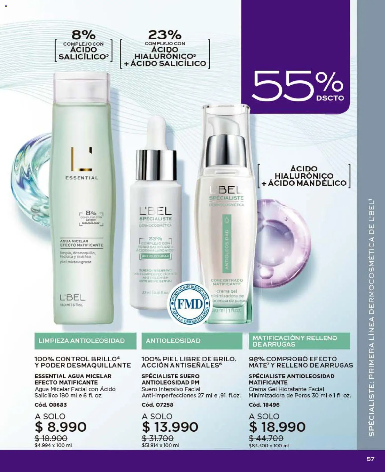 Catálogo L'Bel Campaña 10 │ válido desde el 01.06.2026 | Página: 57 | Productos: Desmaquillante, Agua, Crema, Serum