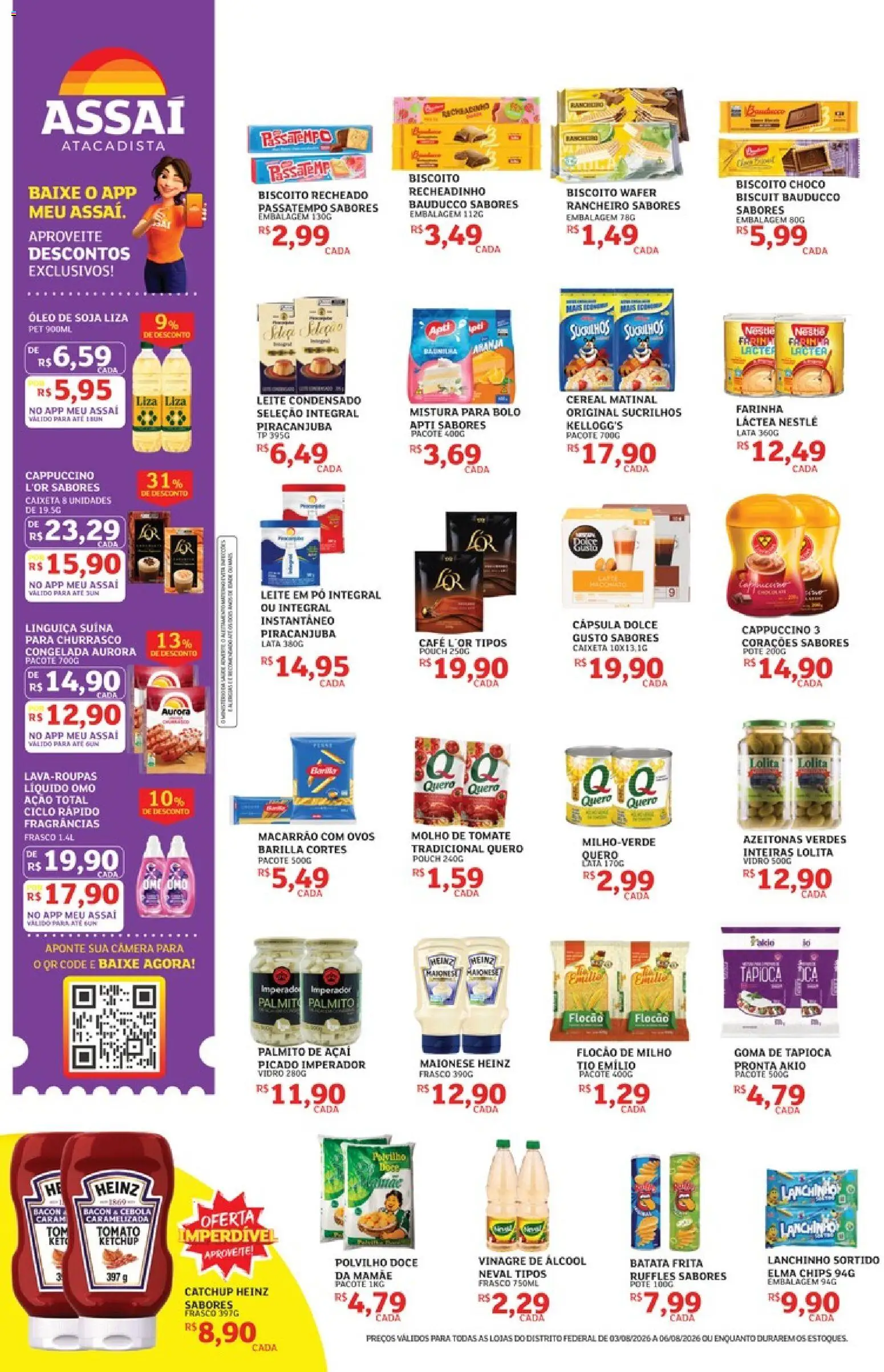 Assaí Atacadista Folheto - válido de 03/08/2026 | Página: 2 | Produtos: Elma Chips, Sucrilhos, Soja, Mistura para bolo
