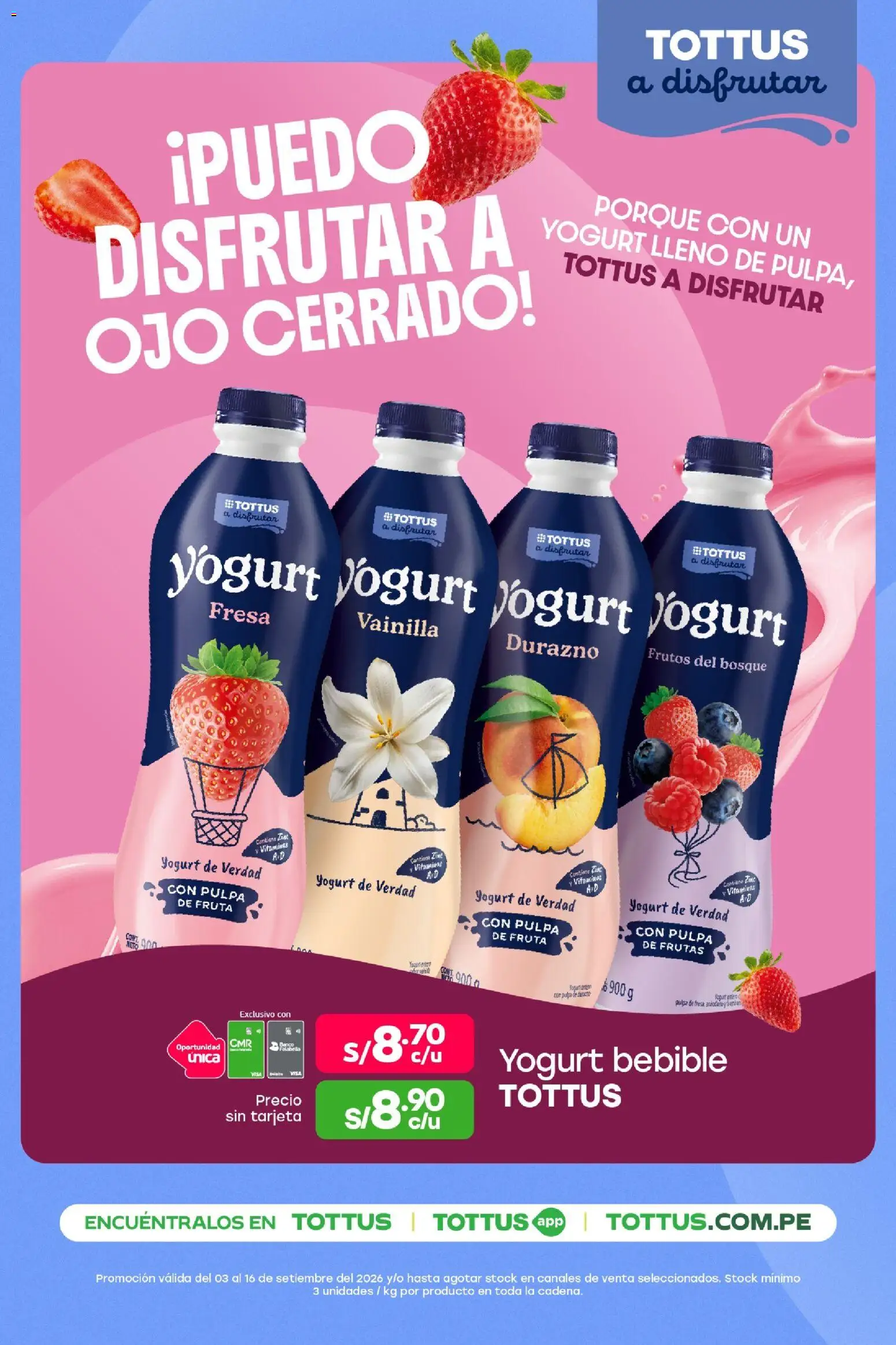 Catálogo Tottus válido desde 03/09/2026 | Página: 9 | Productos: Vainilla, Yogurt, Fruta