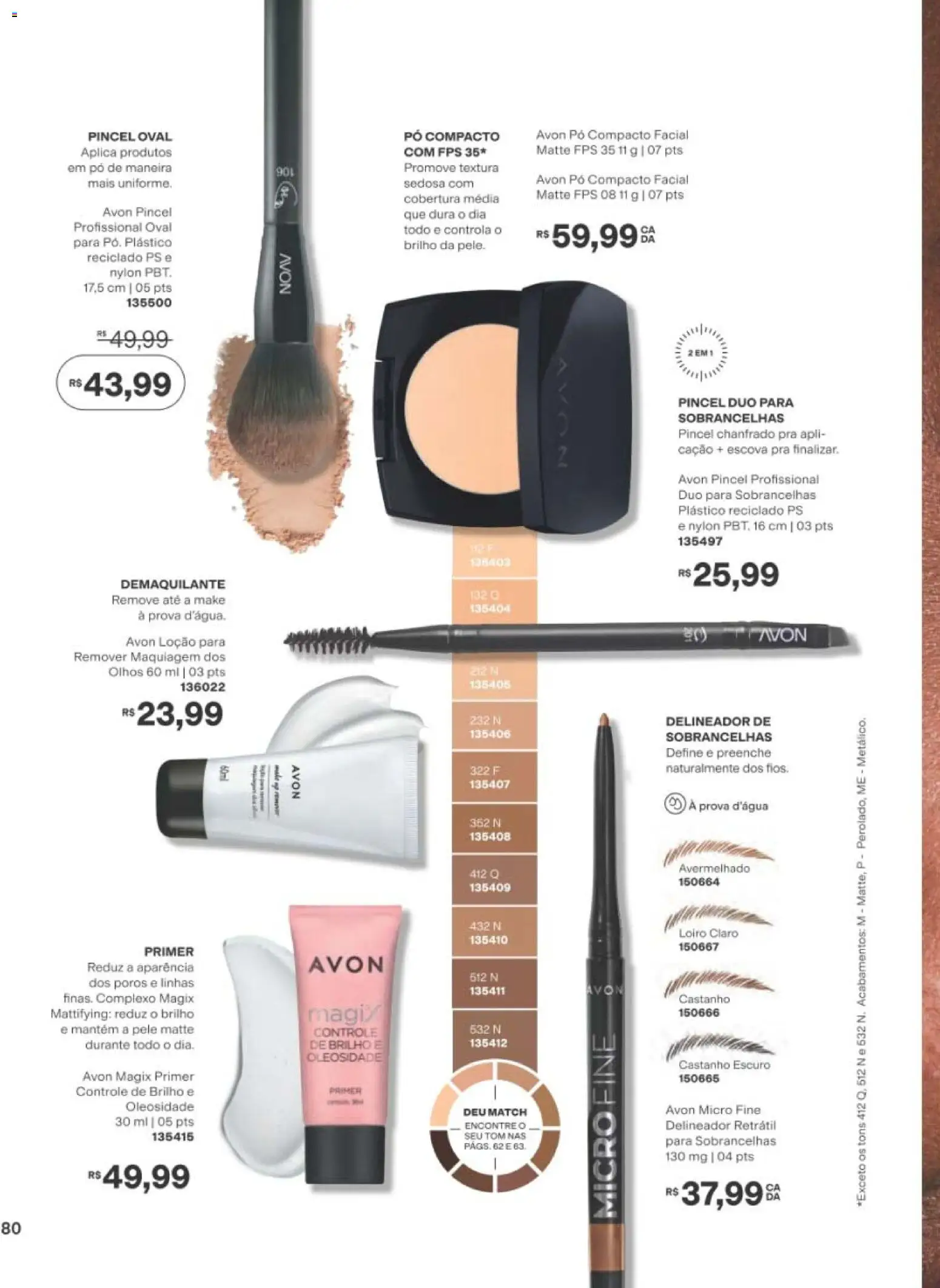 Avon Folheto - válido de 29/06/2026 | Página: 80 | Produtos: Pó compacto, Pó, Delineador, Escova