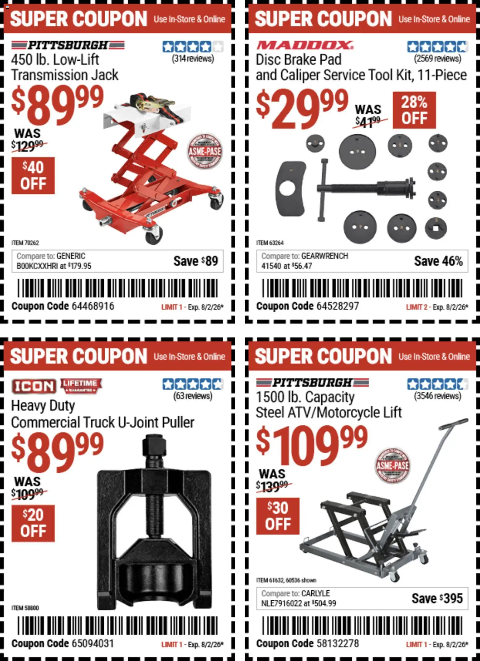 Harbor Freight Weekly Ad - valid from 07/20/2026 | Page: 4 | Products: Brake Pad