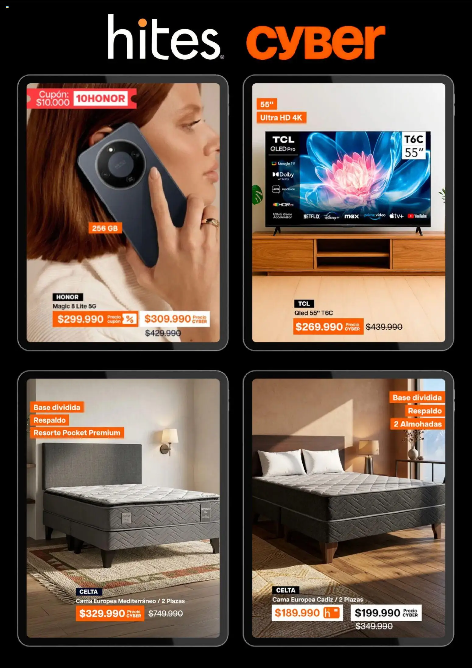 Hites Cyber Day │ válido desde el 31.05.2026 | Página: 4 | Productos: Video, Cama, Base