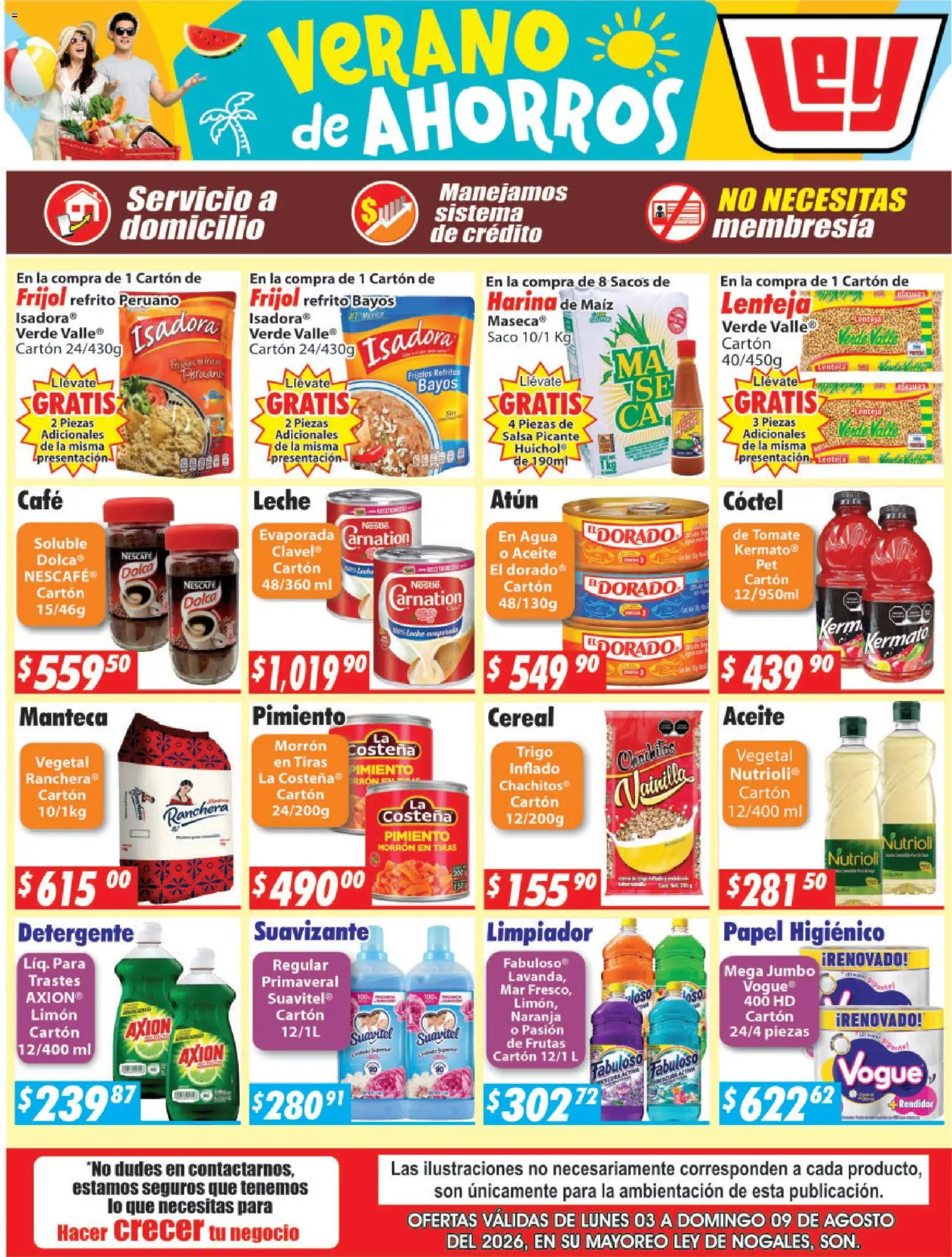 Nuevas ofertas de Casa Ley válidas en toda la República Mexicana desde el 03/08/2026. ¡Encuentra las mejores ofertas en Casa Ley folleto Nogales! | Página: 2 | Productos: Maíz, Harina, Atún, Papel higiénico