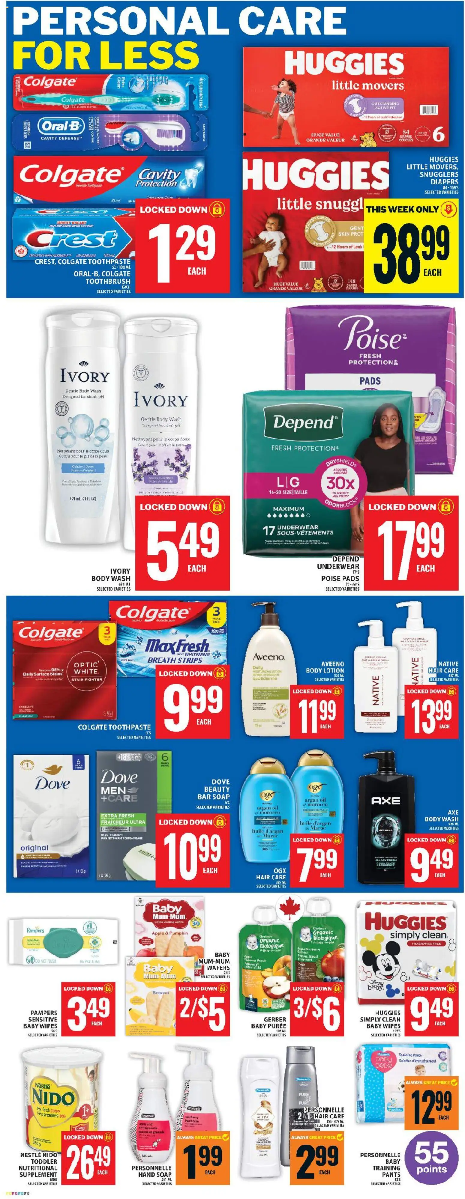 Food Basics flyer valid from 16.04.2026 | Page: 14 | Products: Fragrance, Body lotion, Body wash, Underwear