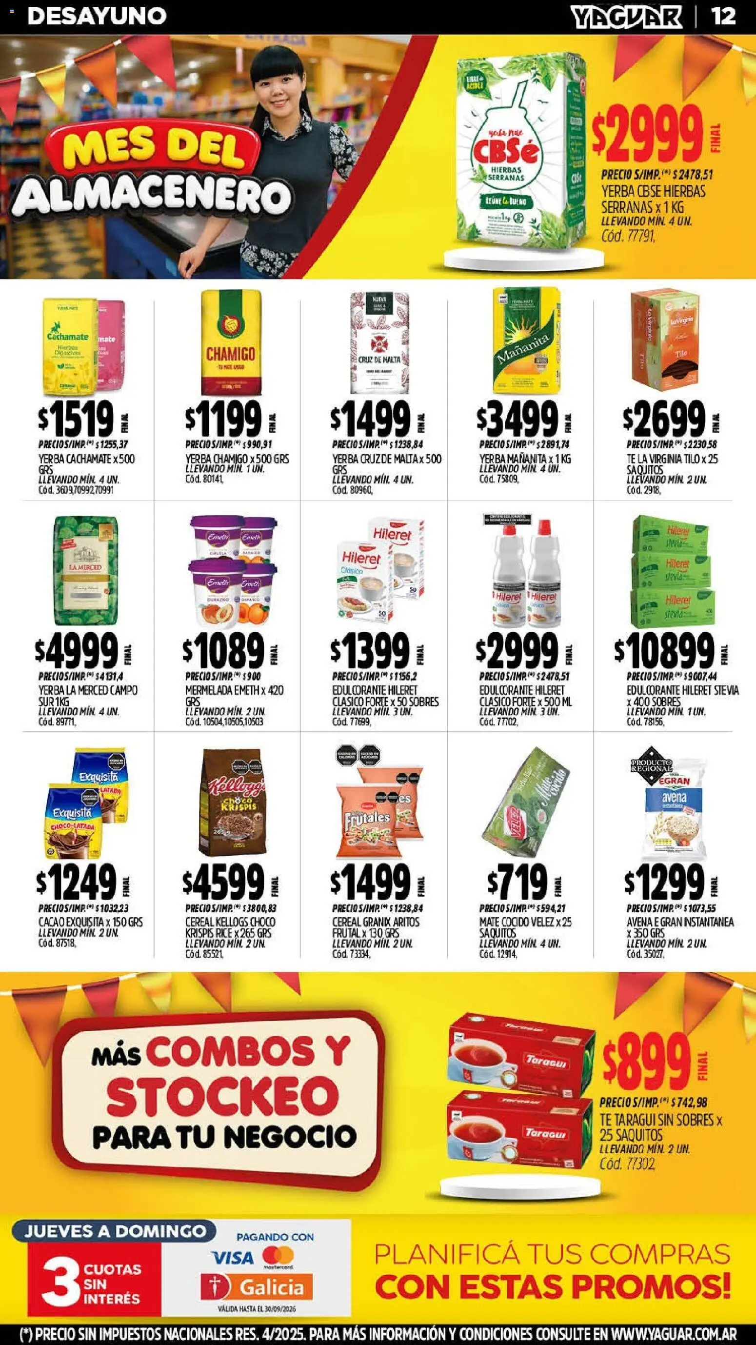 Yaguar - Oferta Semanal Córdoba │ válido desde el 14/09/2026 | Página: 12 | Productos: Hierbas, Avena, Té, Cacao