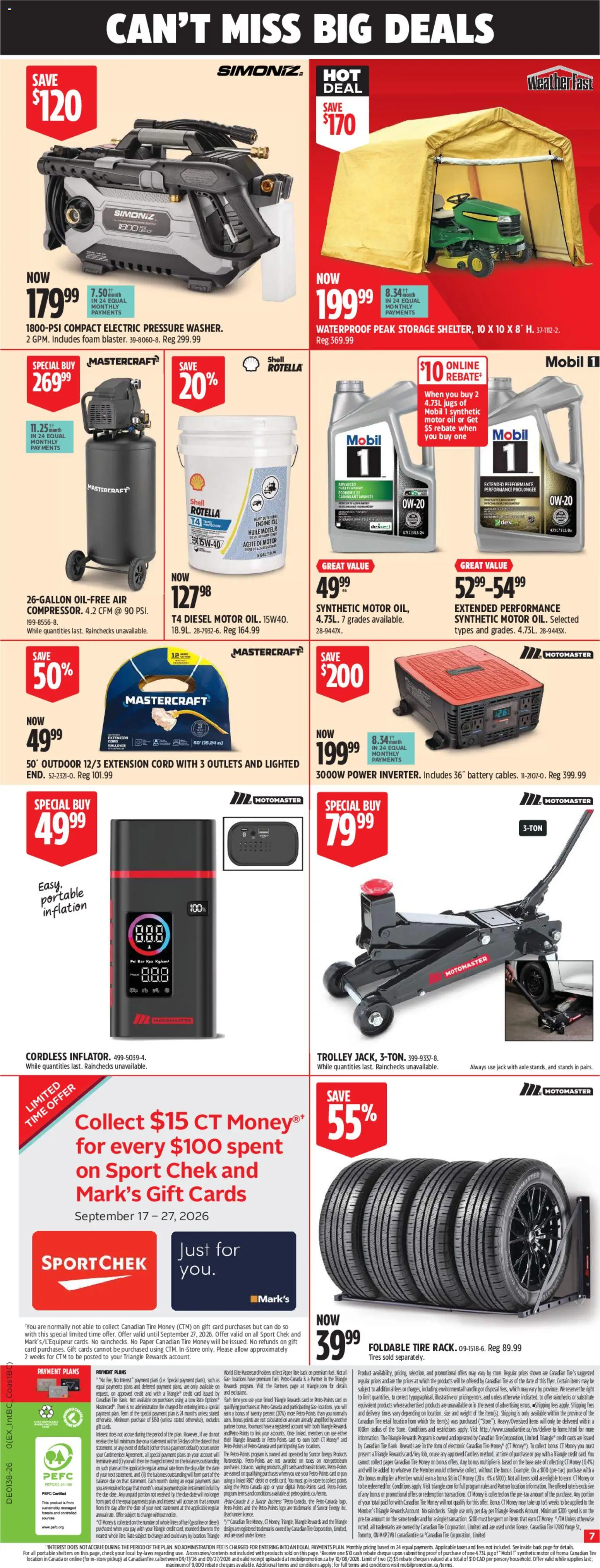 Canadian Tire flyer valid from Sep 17, 2026 | Page: 9