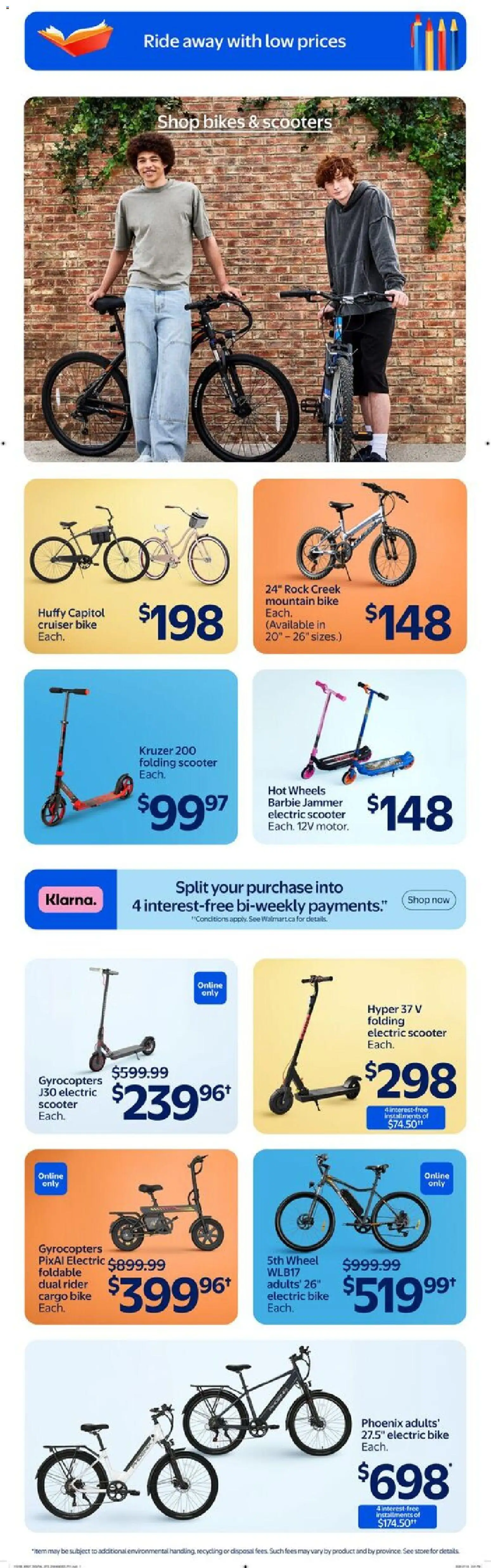 Walmart flyer valid from Aug 13, 2026 | Page: 30 | Products: Electric scooter, Shoes
