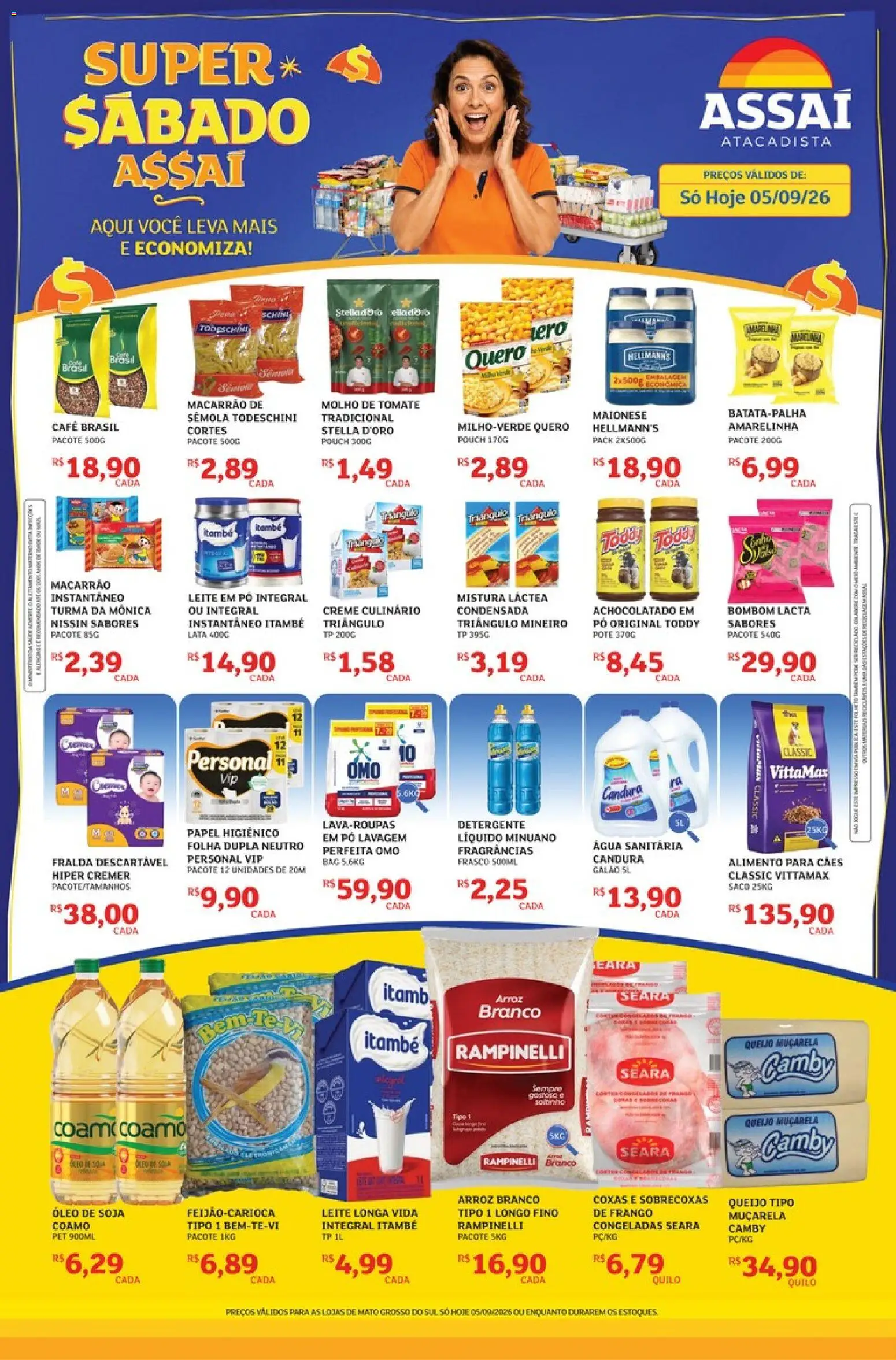 Assaí Atacadista Folheto - válido de 05/09/2026 | Página: 1 | Produtos: Óleo, Café, Arroz, Leite em pó
