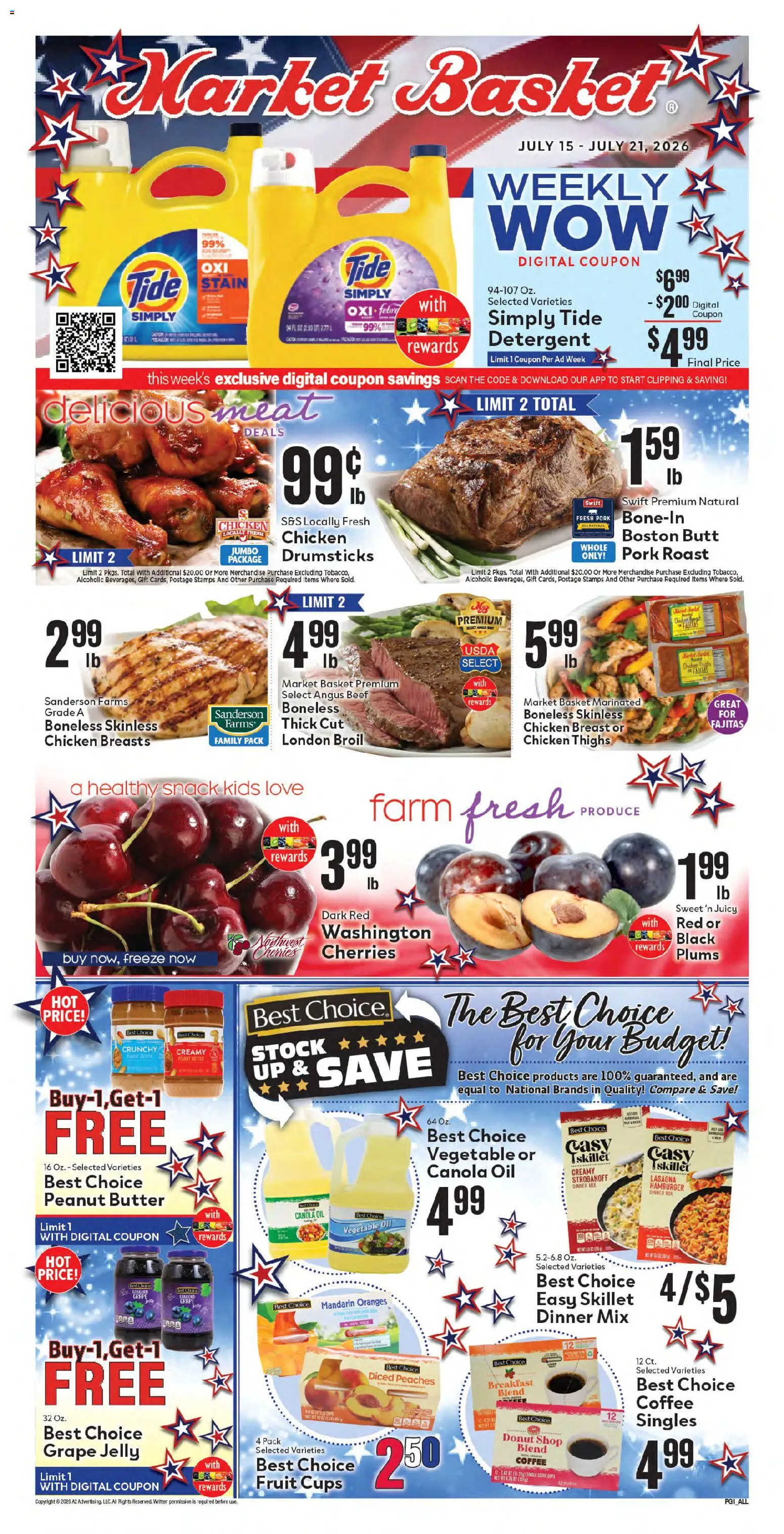 Market Basket Weekly Ad - valid from 07/15/2026 | Page: 3 | Products: Skillet, Oil, Coffee, Oranges