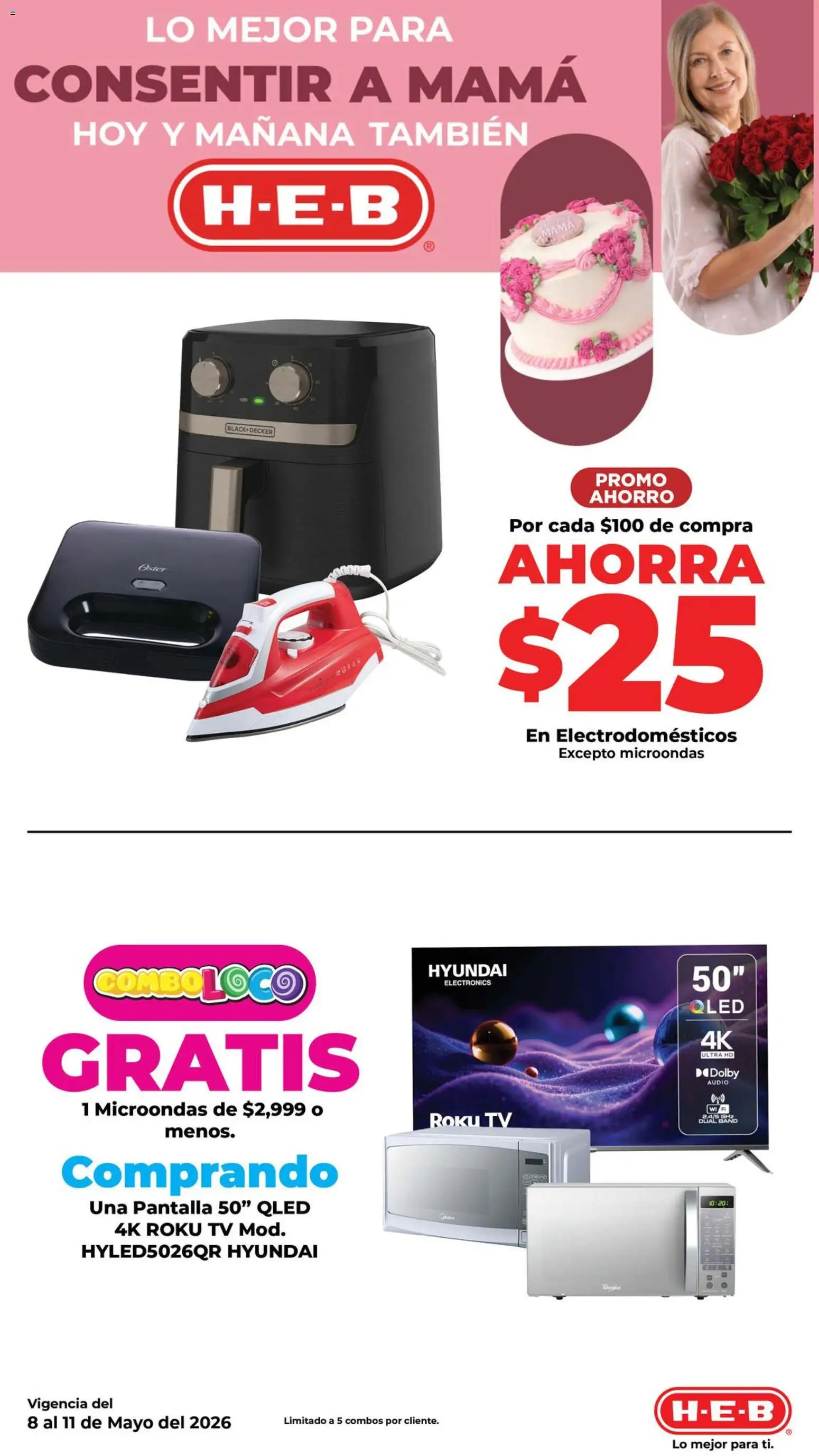Nuevas ofertas de H-E-B válidas en toda la República Mexicana desde el 08.05.2026. ¡Encuentra las mejores ofertas en H-E-B folleto! | Página: 11 | Productos: Audio, Microondas