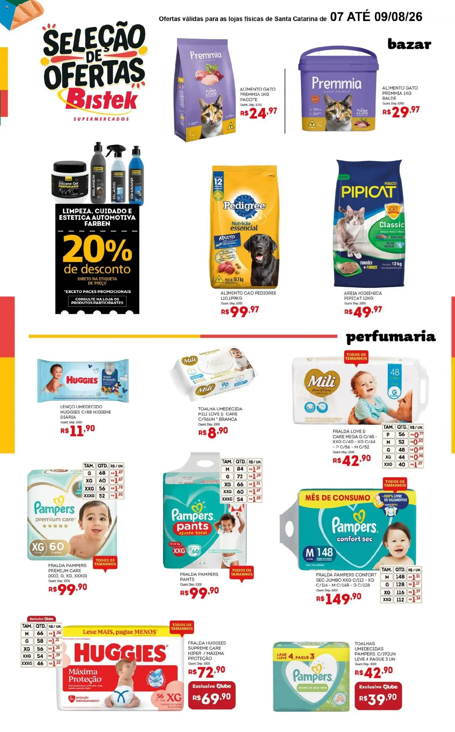 Bistek Supermercados Folheto - válido de 07/08/2026 | Página: 2 | Produtos: Areia, Lenço, Lenço umedecido, Frango