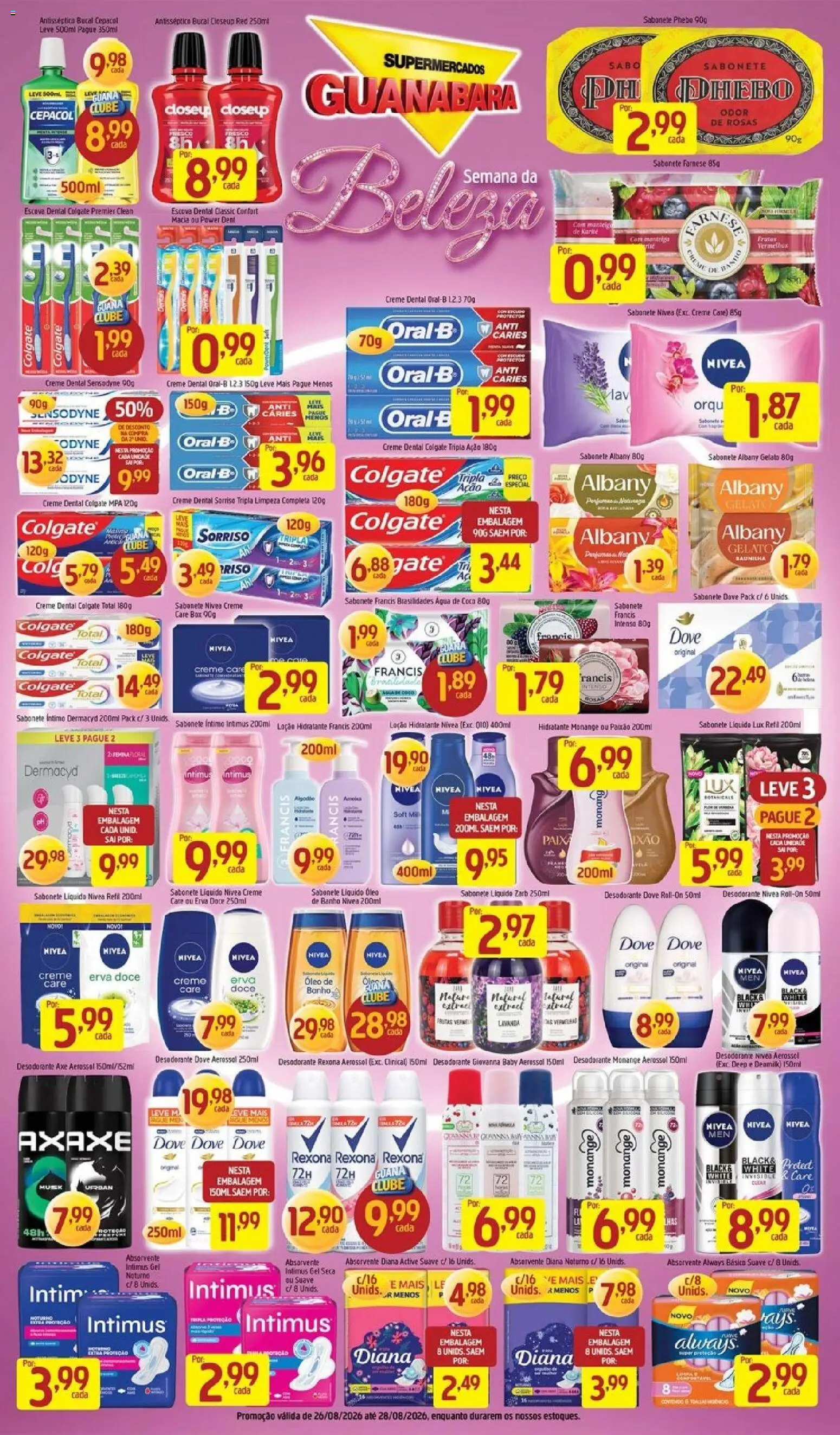 Supermercados Guanabara Folheto - válido de 26/08/2026 | Página: 5 | Produtos: Desodorante, Sabonete, Rexona, Doce
