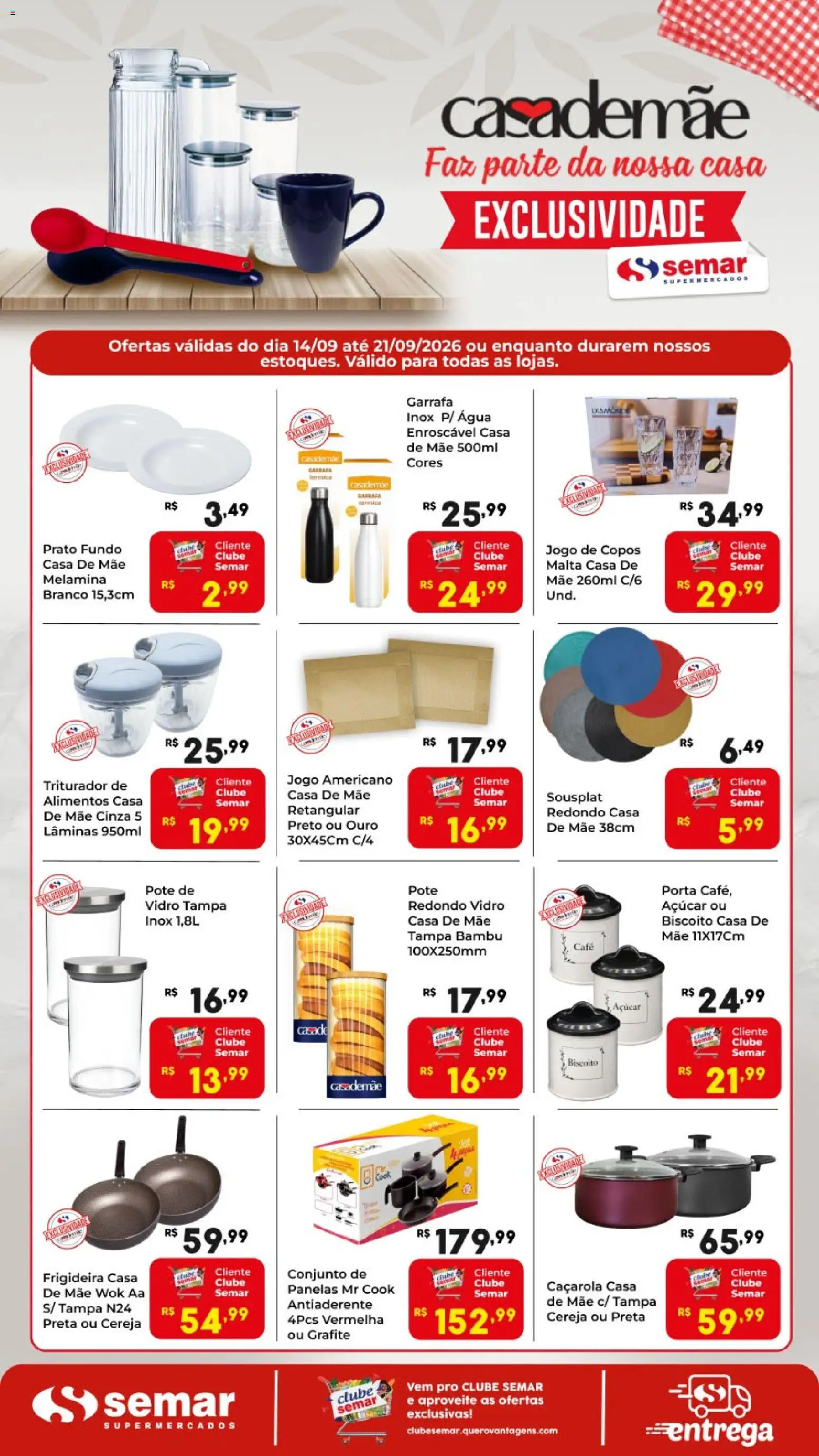 Semar Supermercado Folheto - válido de 14/09/2026 | Página: 1 | Produtos: Frigideira, Porta, Caçarola, Copos
