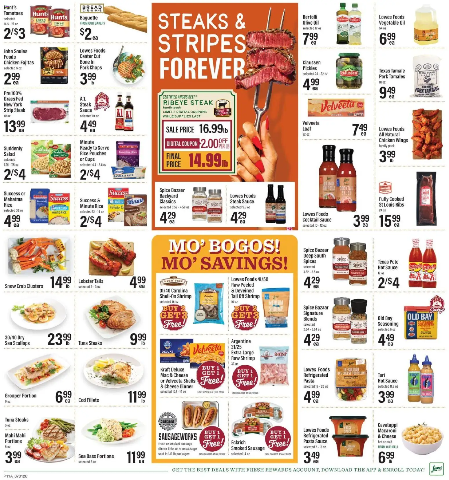 Lowes Foods Weekly Ad - valid from 07/01/2026 | Page: 17 | Products: Cheese, Bread, Rice, Sauce