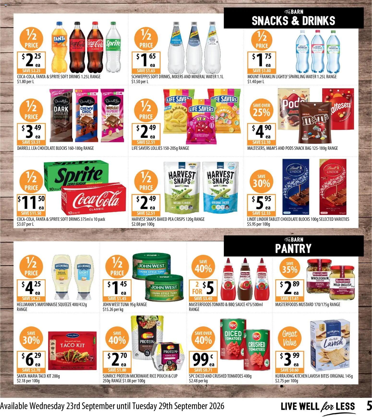 Supabarn catalogue - valid from 23/09/2026 | Page: 5 | Products: Drinks, Mayonnaise, Sauce, Ice