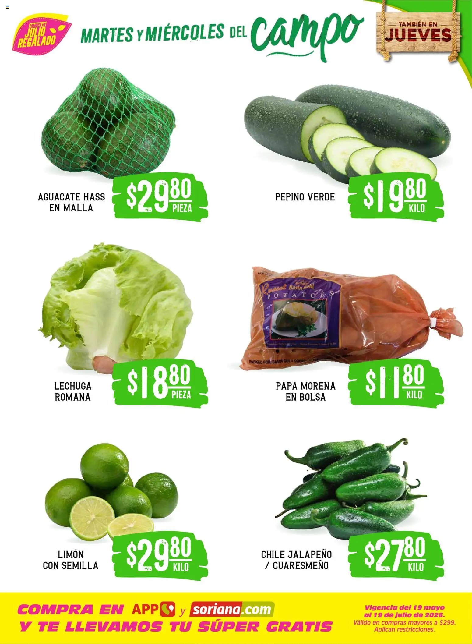 Nuevas ofertas de Soriana válidas en toda la República Mexicana desde el 02.06.2026. ¡Encuentra las mejores ofertas en Soriana Martes y Miércoles del Campo Súper: Saltillo y Torreón! | Página: 3 | Productos: Limón, Lechuga, Aguacate, Té