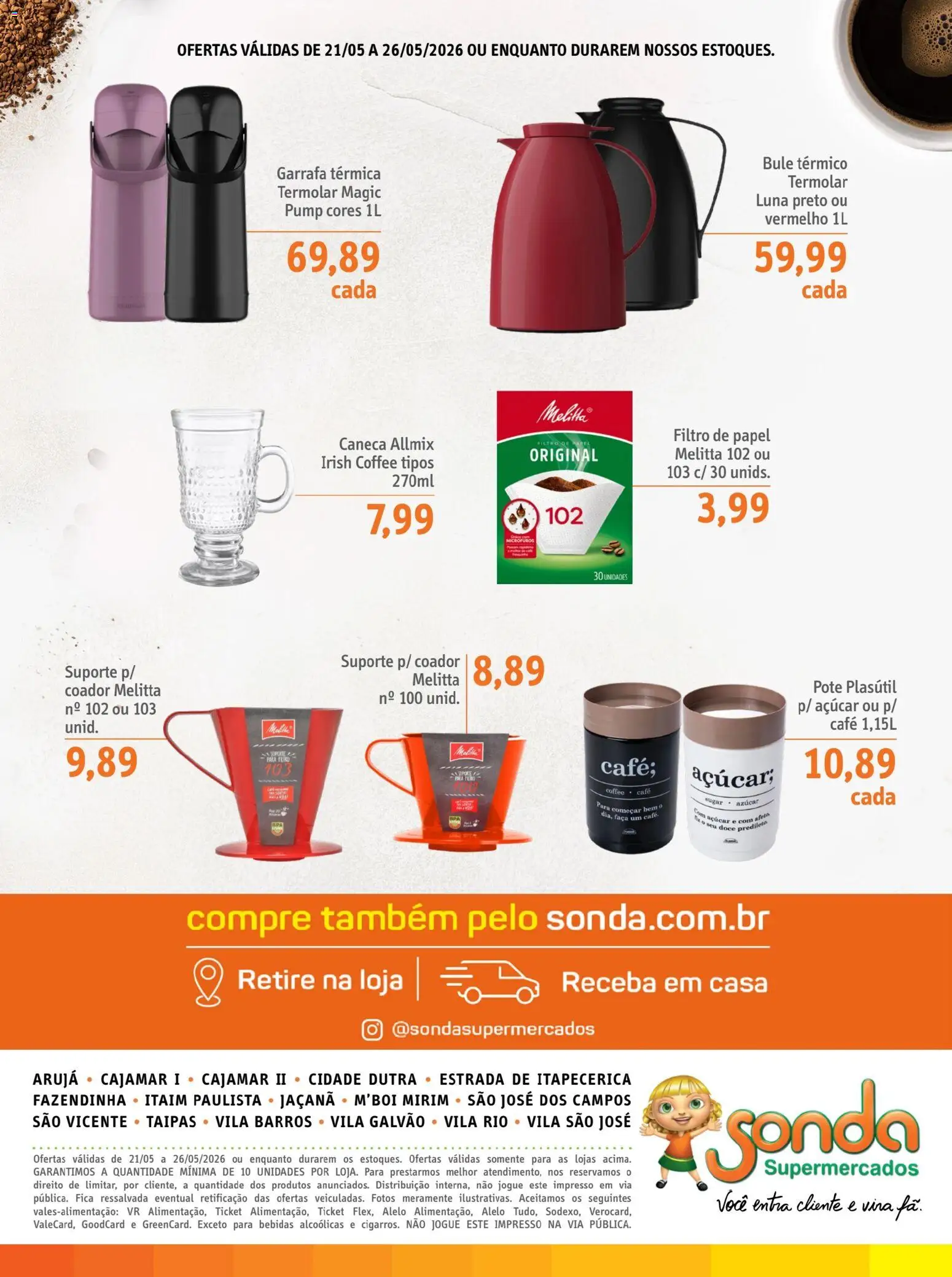 Sonda Folheto - válido de 21.05.2026 | Página: 6 | Produtos: Filtro de papel, Garrafa térmica, Faca, Café
