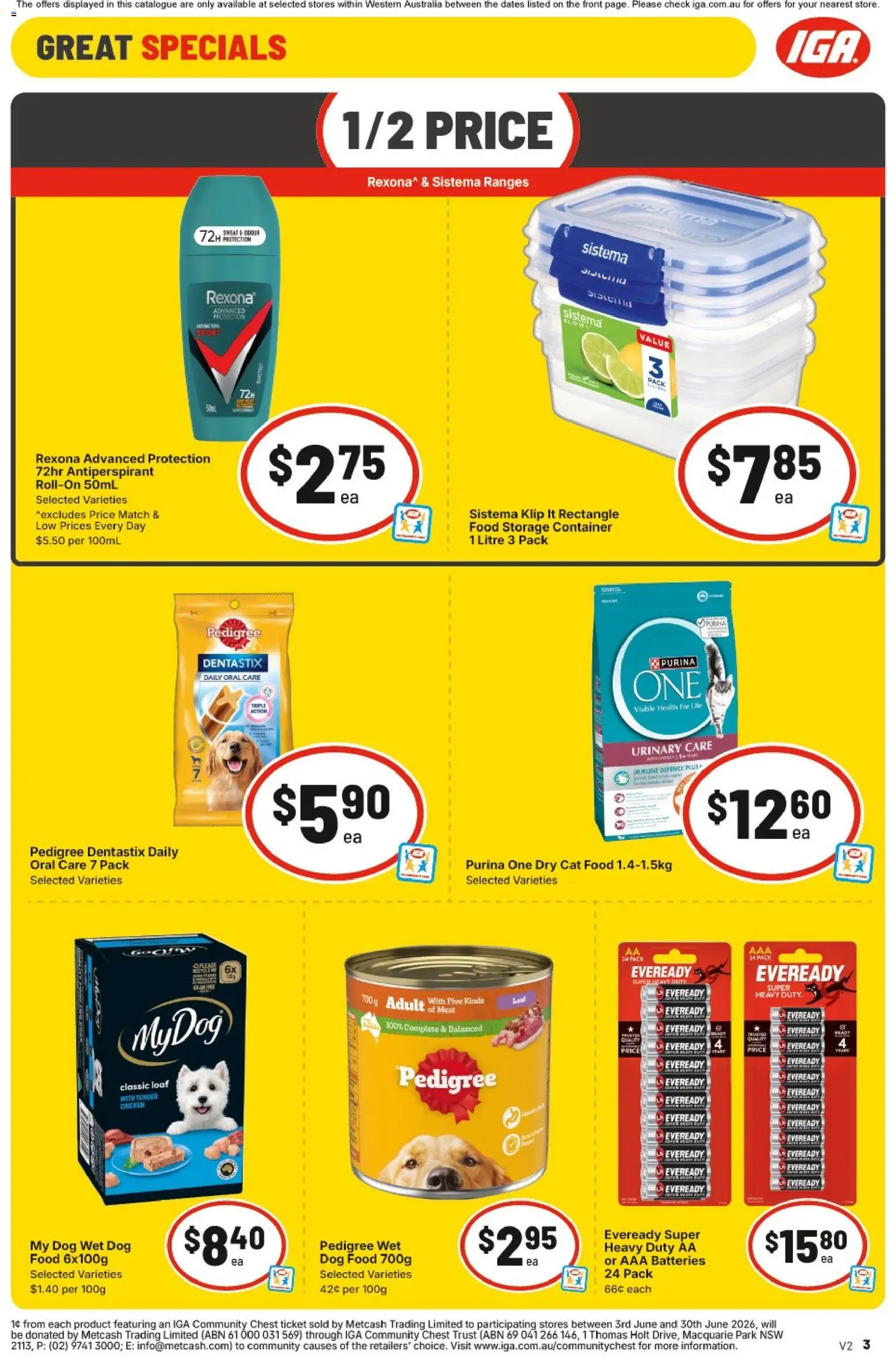 IGA catalogue - valid from 10.06.2026 | Page: 4 | Products: Antiperspirant, Food storage, Dog food, Batteries