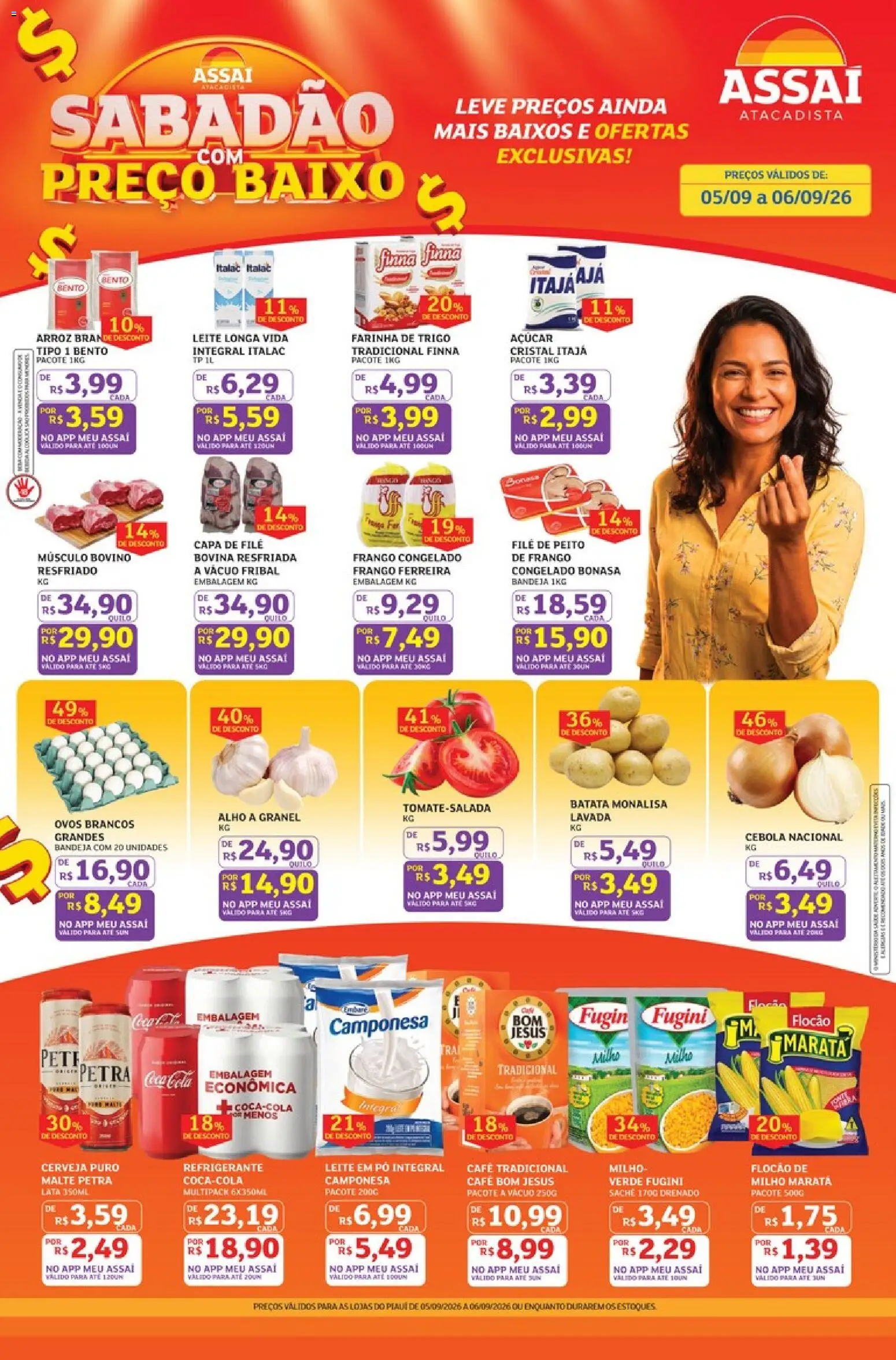 Assaí Atacadista Folheto - válido de 05/09/2026 | Página: 1 | Produtos: Alho, Farinha de trigo, Cola, Bandeja