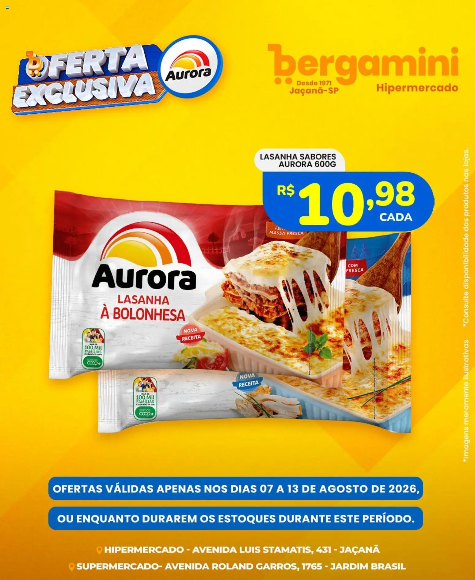Supermercado Bergamini Folheto - válido de 07/08/2026 | Página: 3 | Produtos: Massa, Lasanha