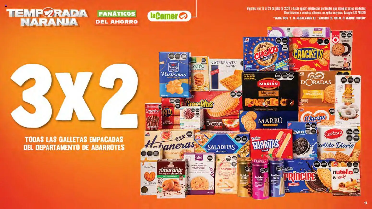Nuevas ofertas de La Comer válidas en toda la República Mexicana desde el 17/07/2026. ¡Encuentra las mejores ofertas en La Comer folleto! | Página: 10 | Productos: Fresa, Chocolate, Galletas, Té