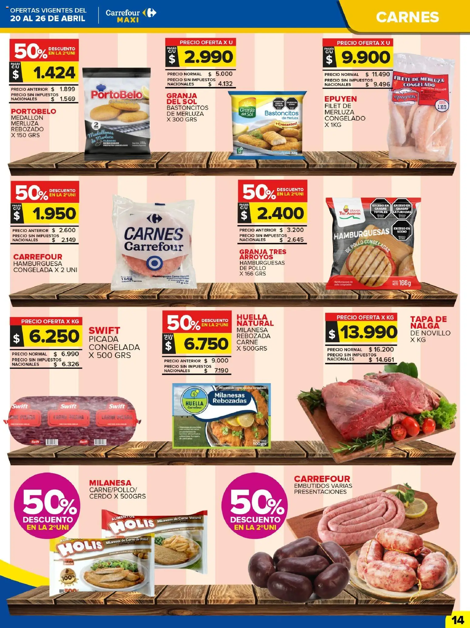 Carrefour Maxi catálogo │ válido desde el 20.04.2026 | Página: 14 | Productos: Sobre, Pollo, Pescado, Cerdo
