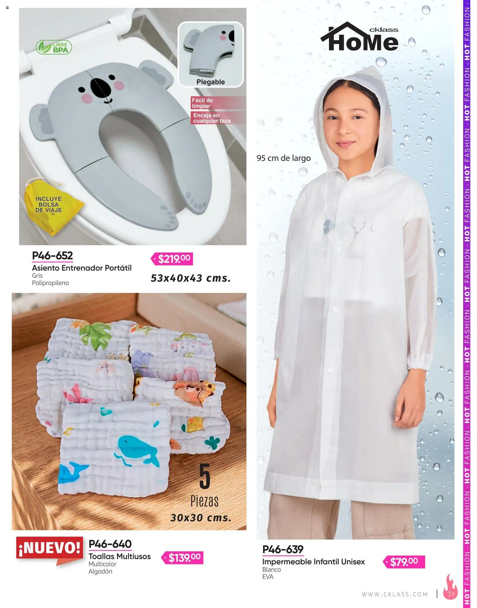Nuevas ofertas de Cklass válidas en toda la República Mexicana desde el 03/08/2026. ¡Encuentra las mejores ofertas en Cklass catálogo Hot Fashion Ropa! | Página: 75 | Productos: Taza, Bolsa de viaje, Algodón, Toallas