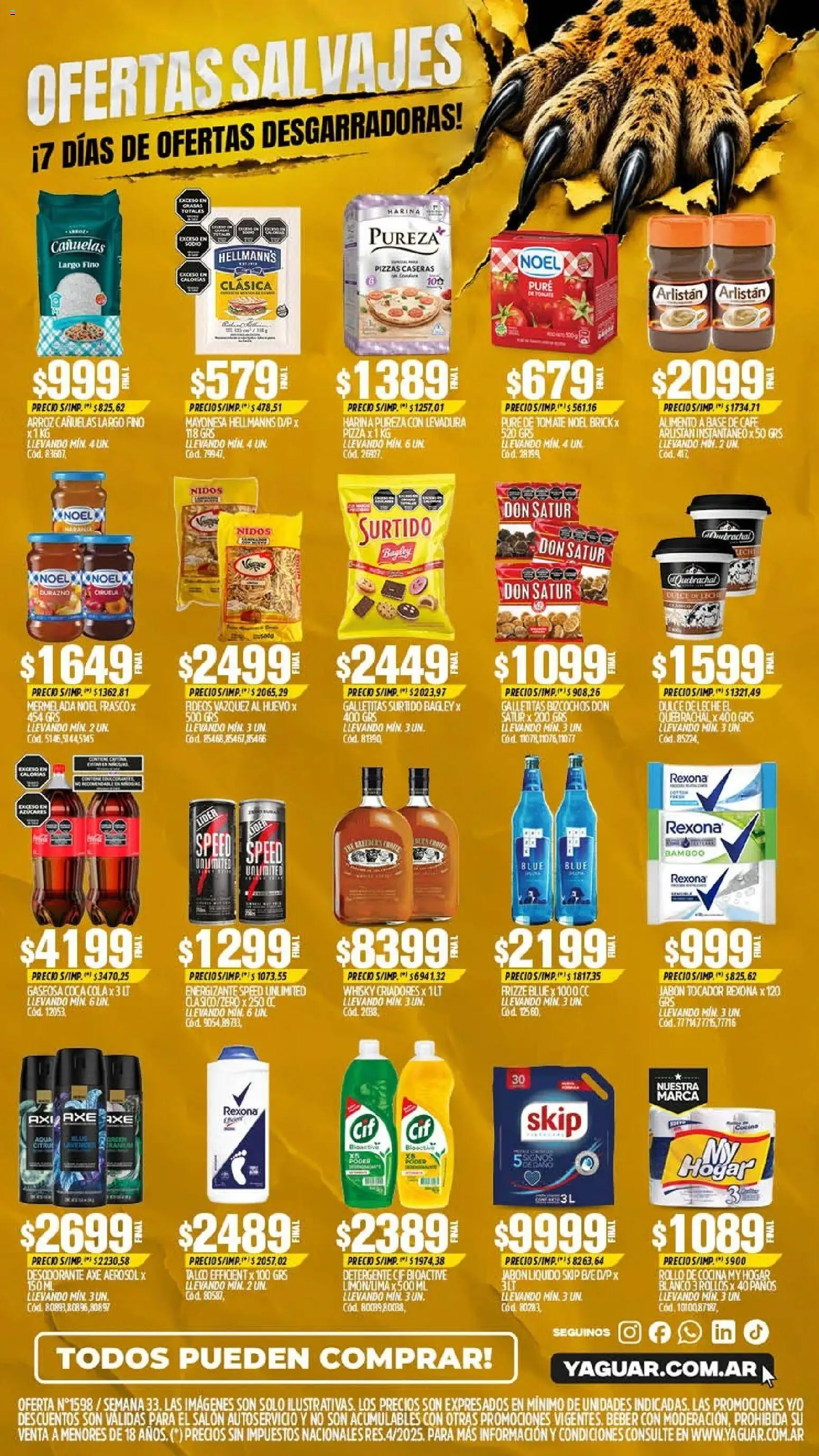 Yaguar - Oferta Semanal Misiones │ válido desde el 10/08/2026 | Página: 2 | Productos: Dulce de leche, Dulce, Fideos, Bizcochos