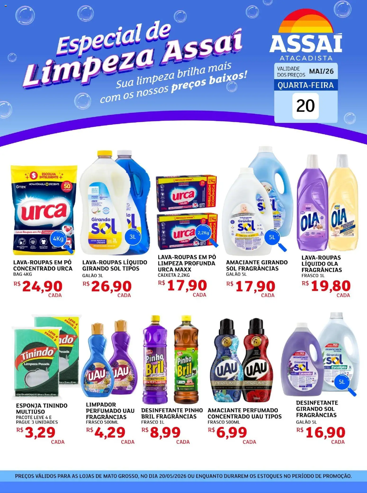Assaí Atacadista Folheto - válido de 20.05.2026 | Página: 1 | Produtos: Coco, Esponja, Girando sol, Desinfetante