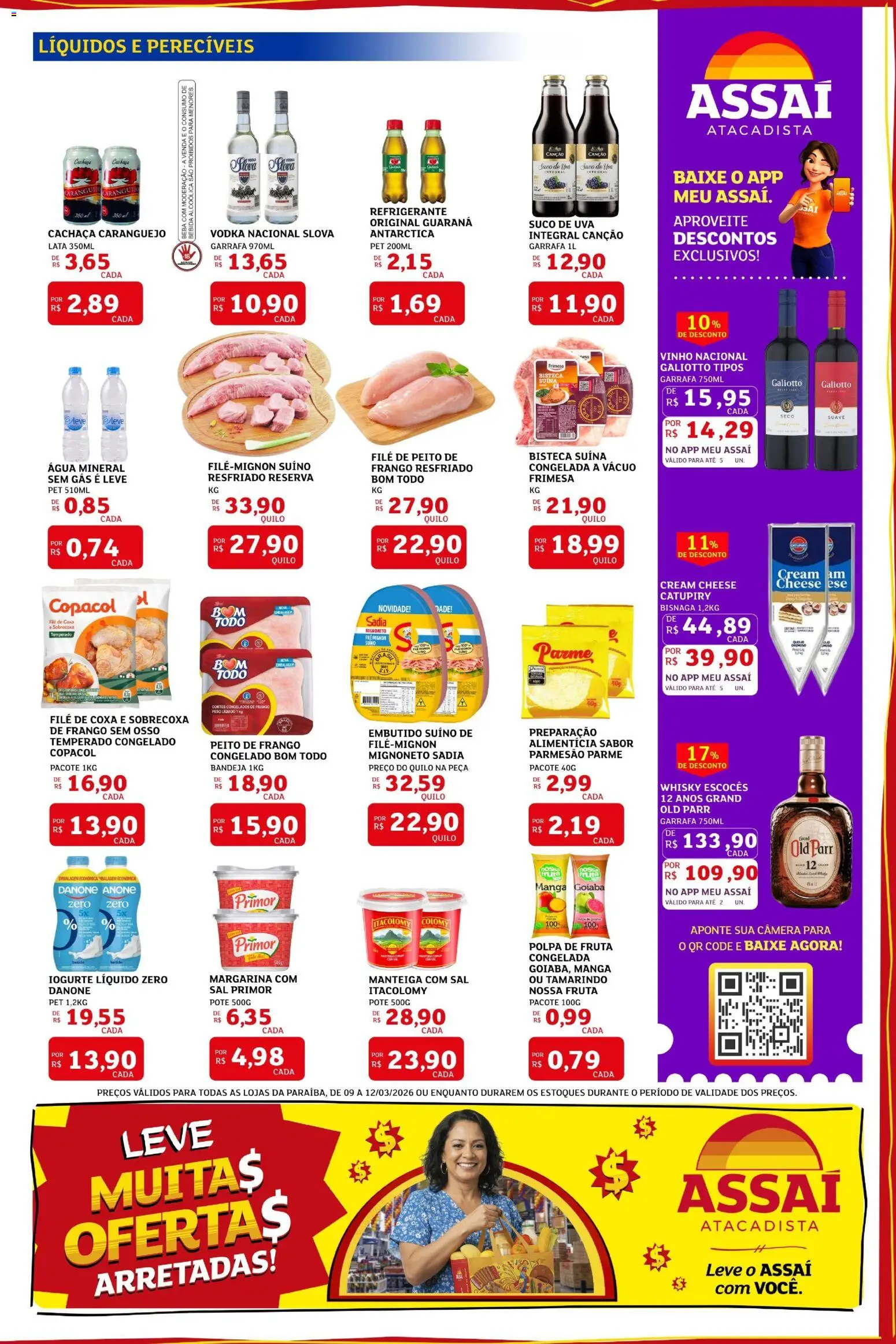 Assaí Atacadista Folheto - válido de 09.03.2026 | Página: 3 | Produtos: Suco, Bebida, Câmera, Margarina