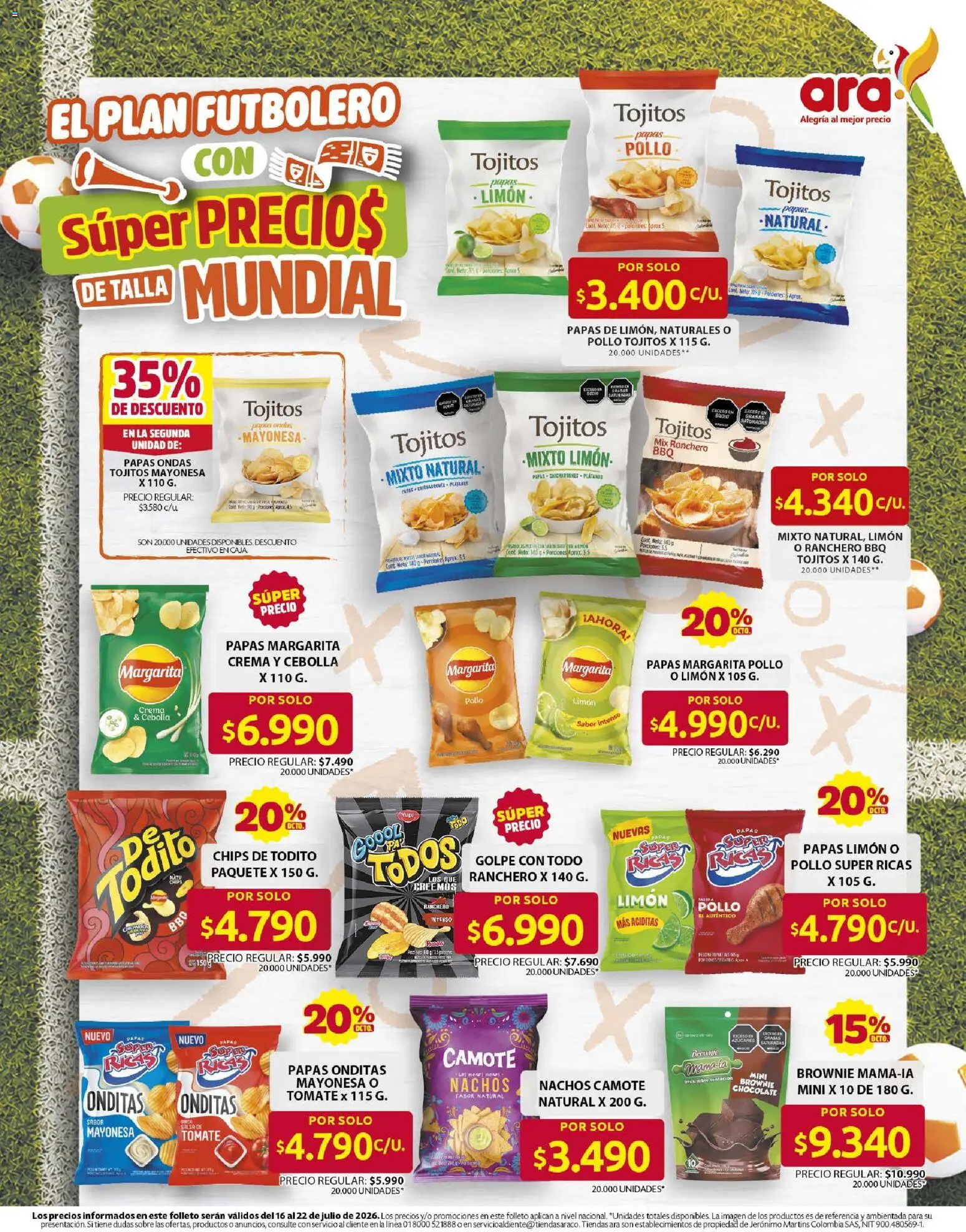 Ara revista - valida desde el 16/07/2026 | Página: 2 | Productos: Pollo, Mayonesa, Plátano, Chocolate