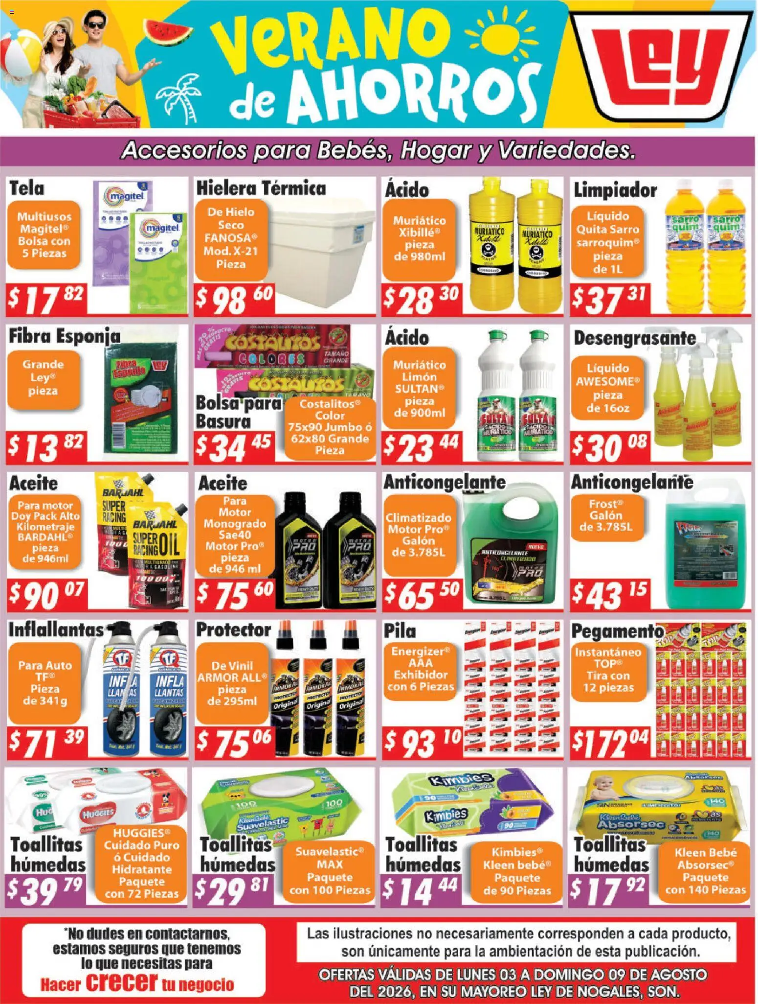 Nuevas ofertas de Casa Ley válidas en toda la República Mexicana desde el 03/08/2026. ¡Encuentra las mejores ofertas en Casa Ley folleto Nogales! | Página: 1 | Productos: Esponja, Aceite, Desengrasante, Pila