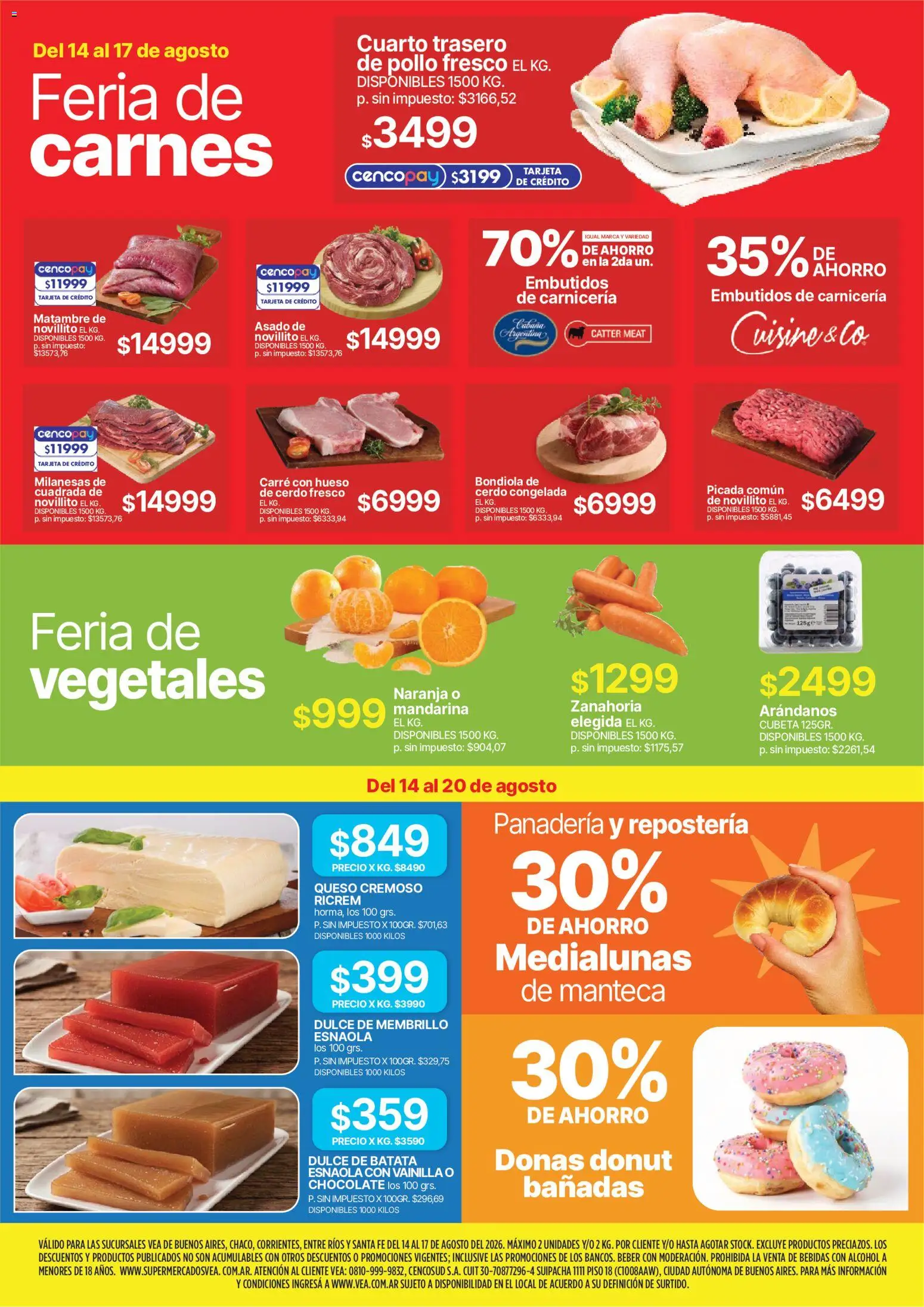 Vea - Fin de semana de ahorro │ válido desde el 14/08/2026 | Página: 3 | Productos: Vainilla, Pollo, Manteca, Queso